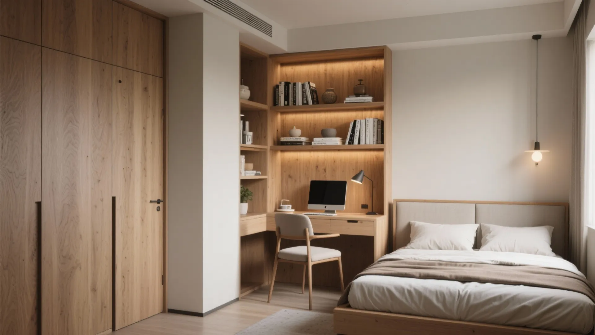 3. Built-In Desk Beside the Closet