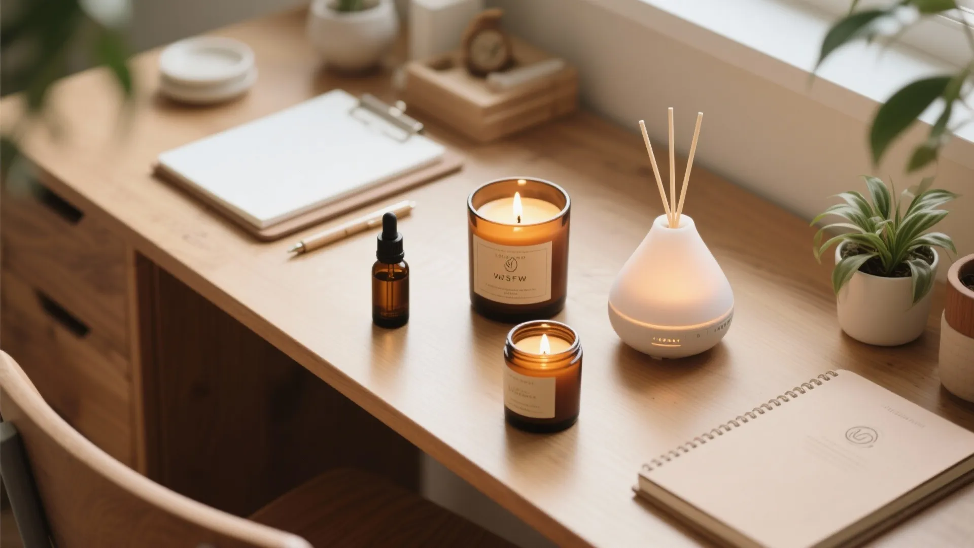 3. Scented Candles (or Desk Diffusers)