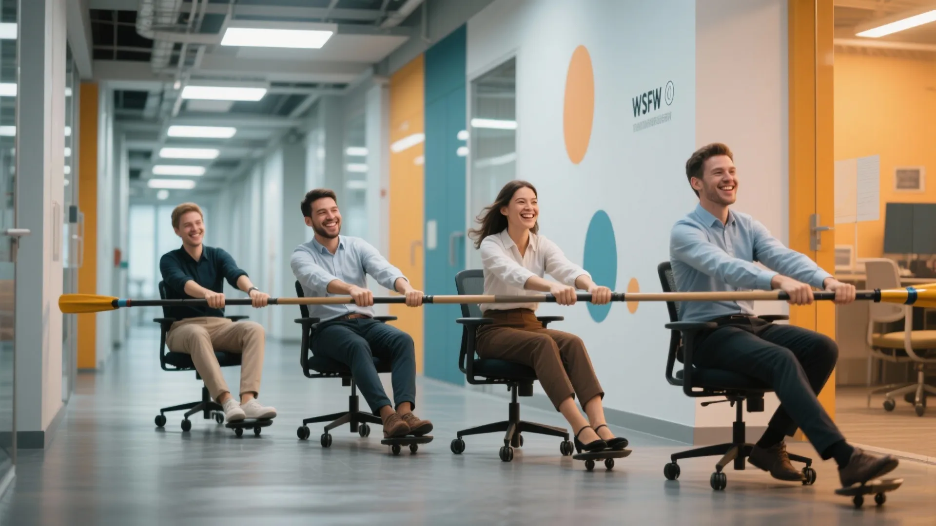 3. Desk Chair Rowing