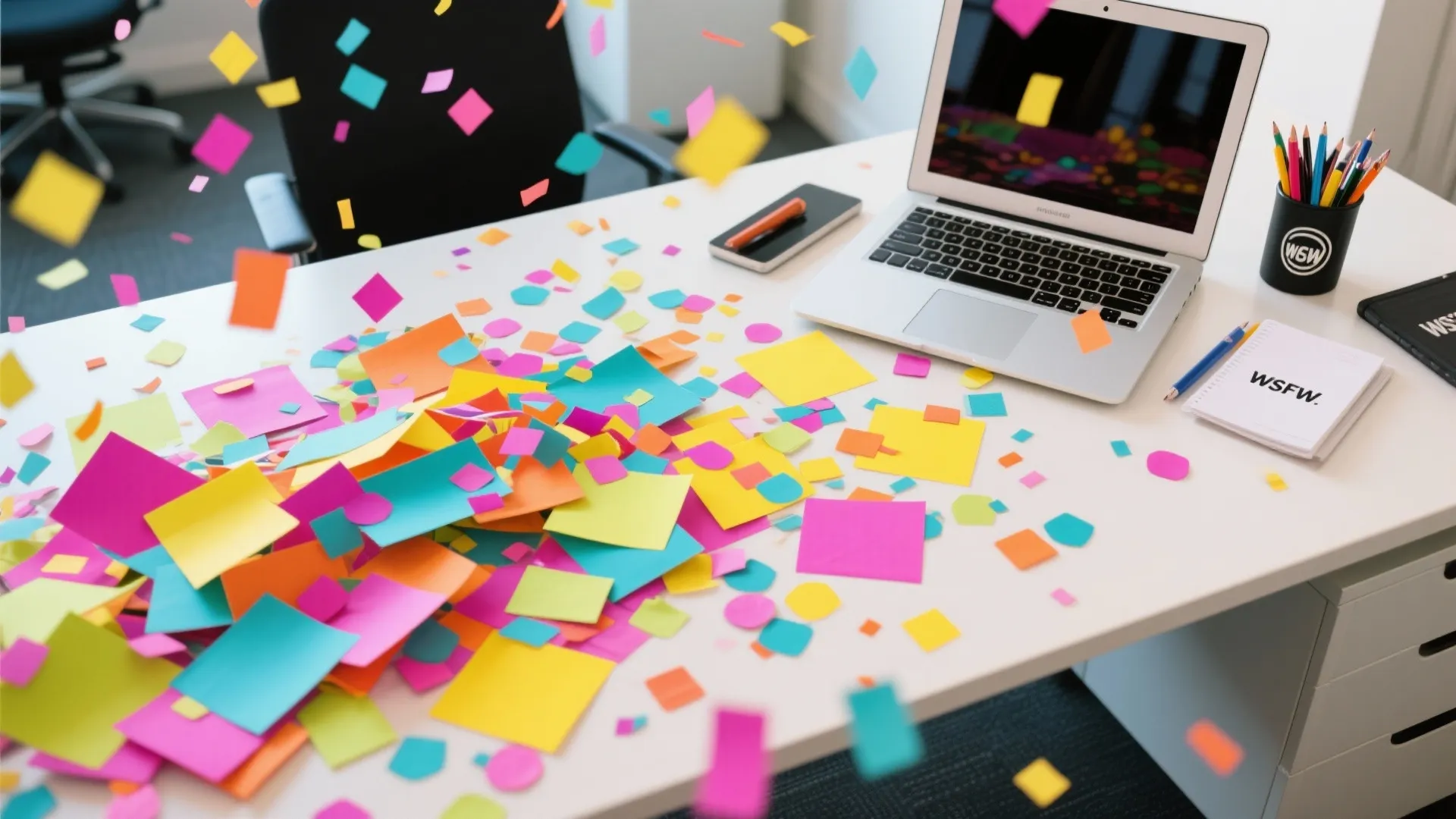 7. Desk Confetti Zone