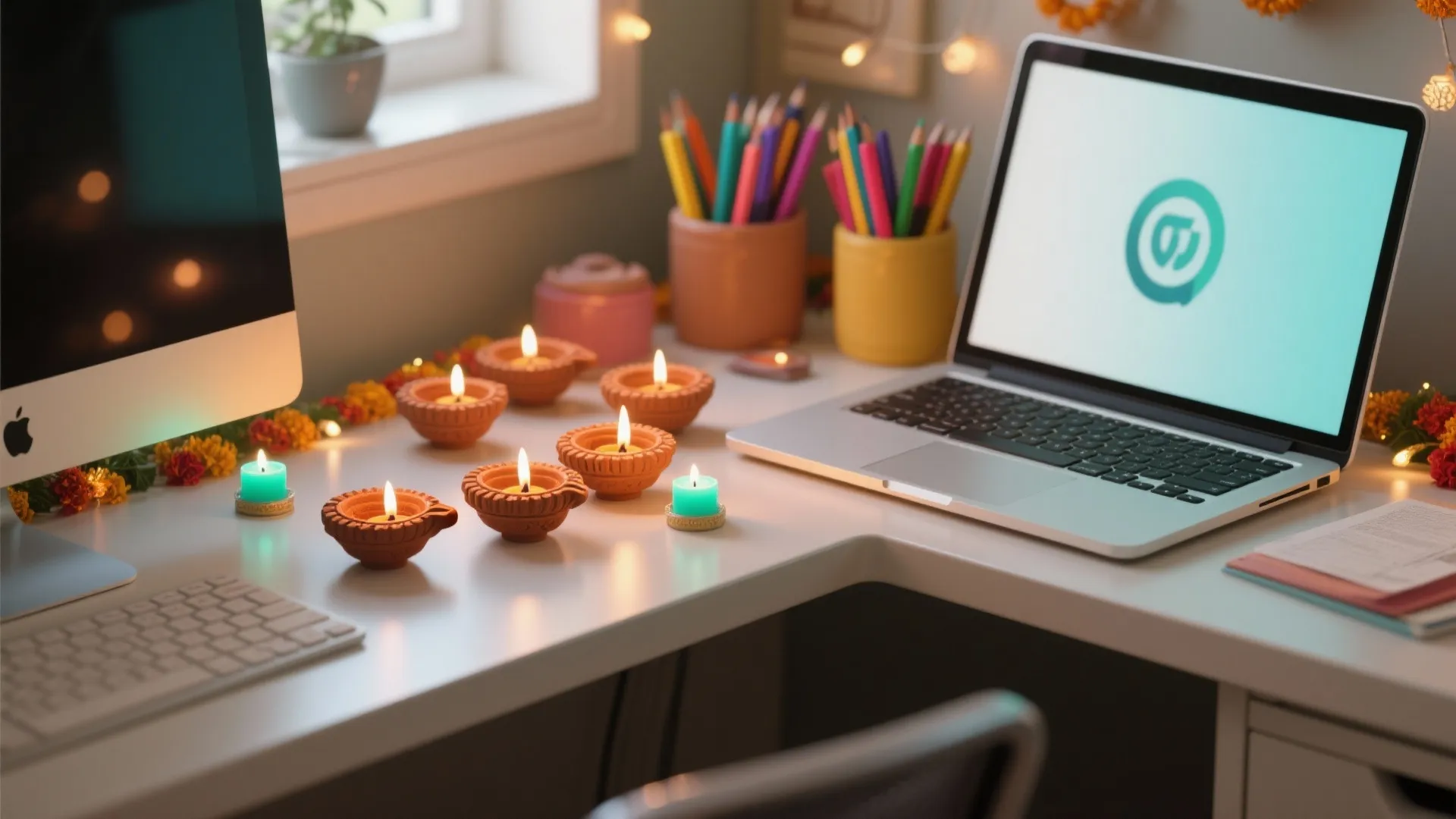 1. Desk Diya Corners