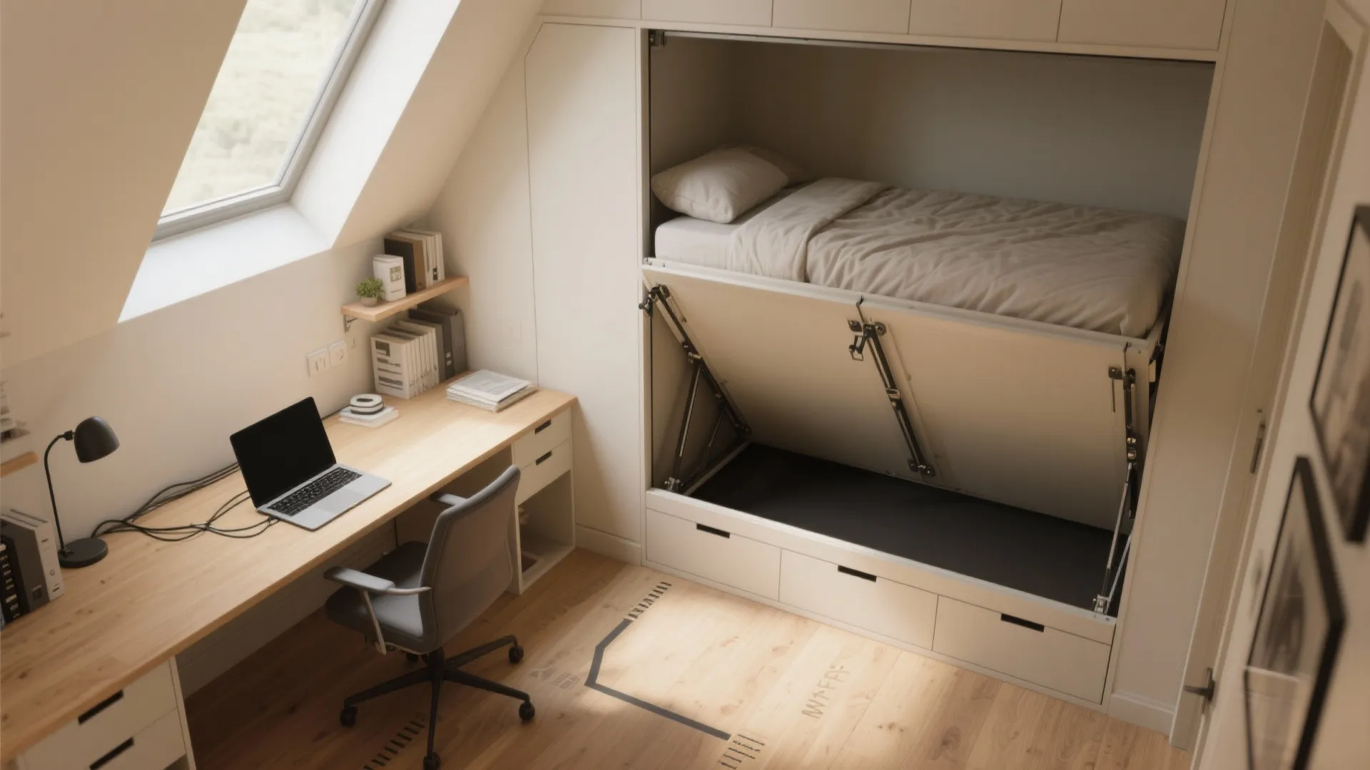 3. Desk fold-down solution for home offices