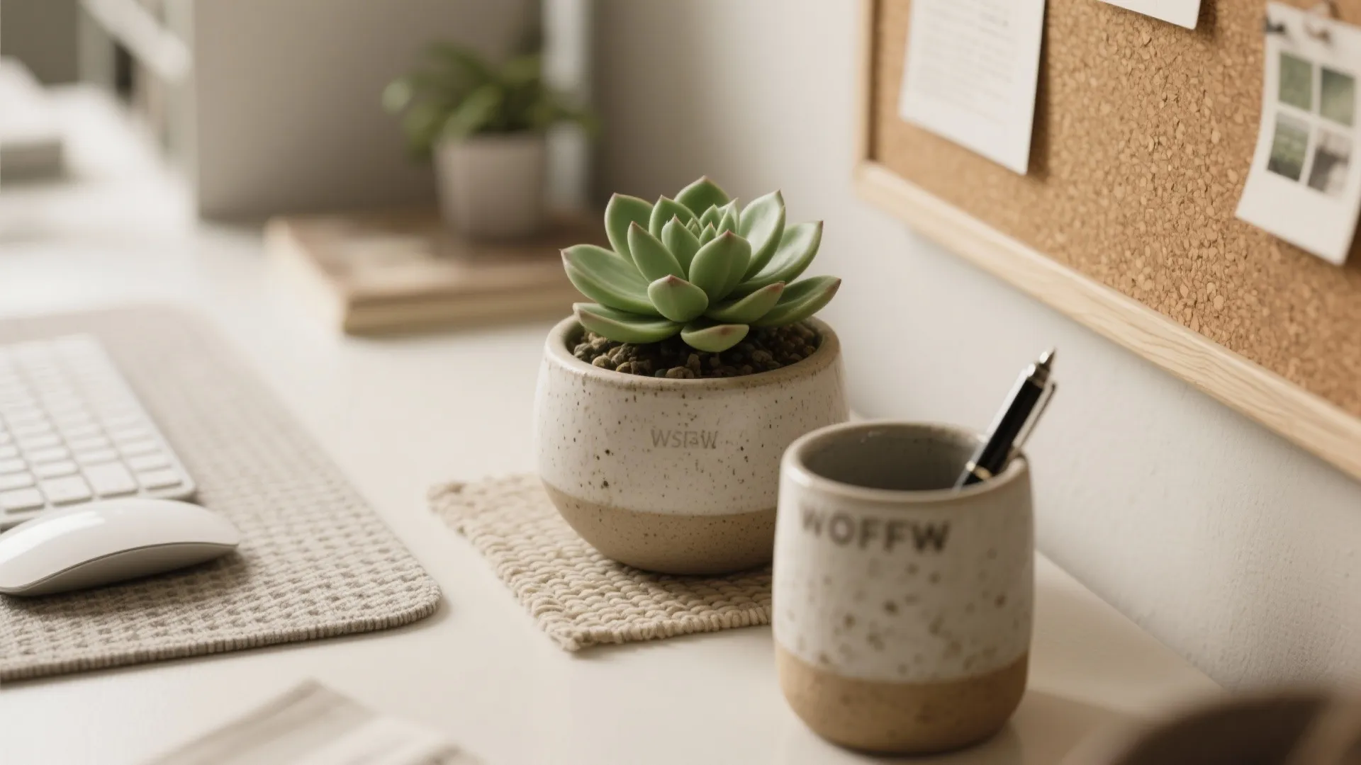 3. Greenery and texture: small plants and tactile accents