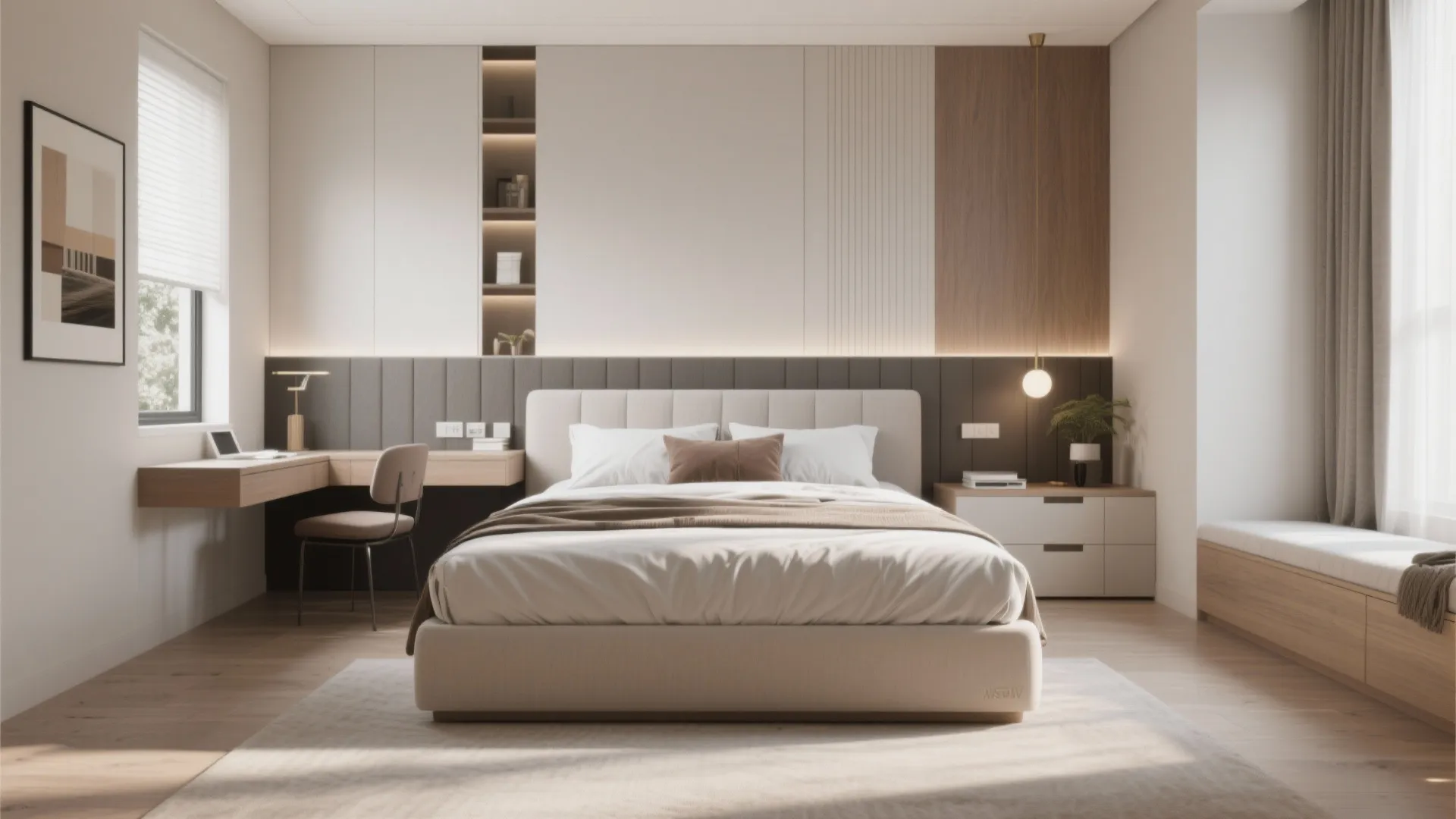 8. Integrated Desk-Headboard Unit