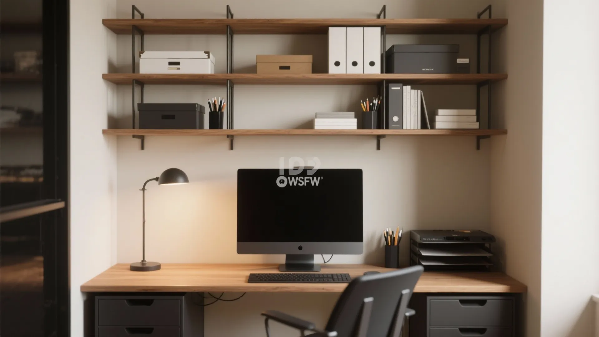 4. Desk-Integrated Shelving — Maximize Reach and Workflow