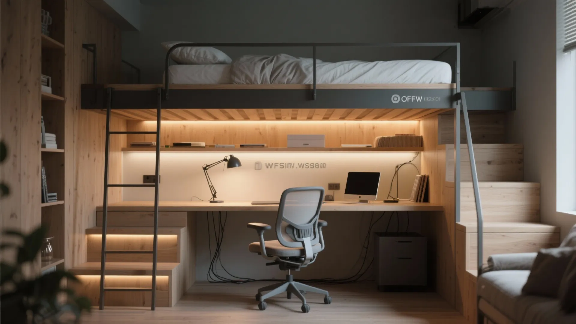 2. Desk-and-Loft Combo