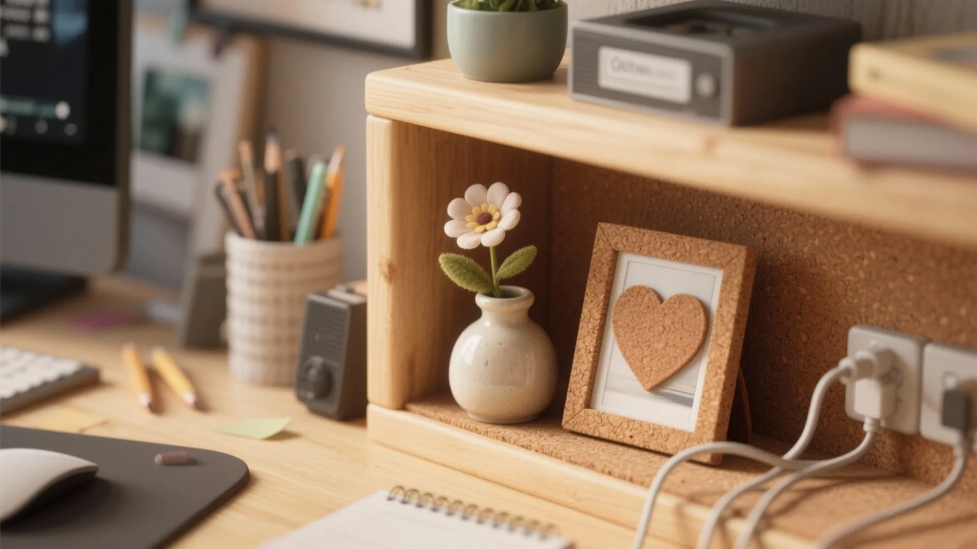 1. Micro 'Love Nook' Desk Setup