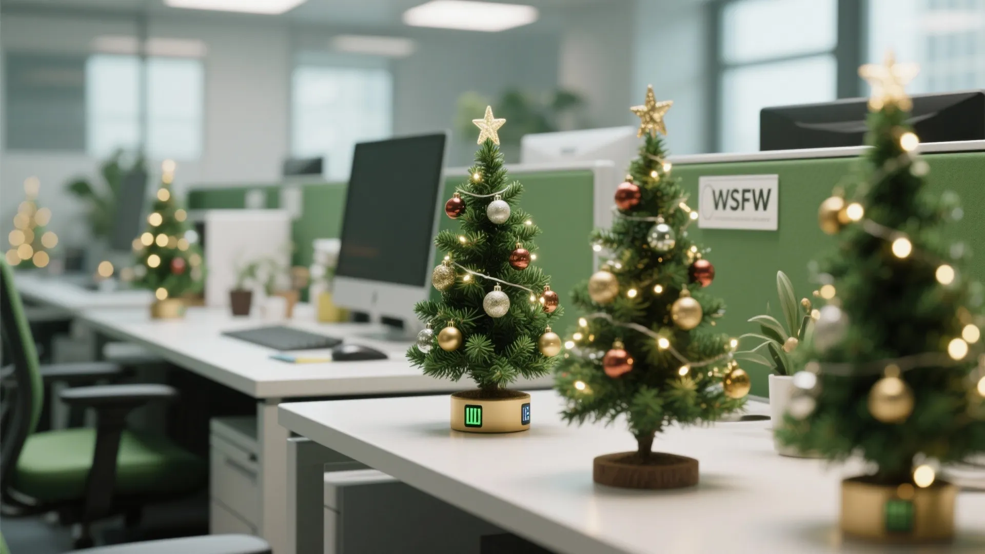 2. Mini Christmas Trees for Desks