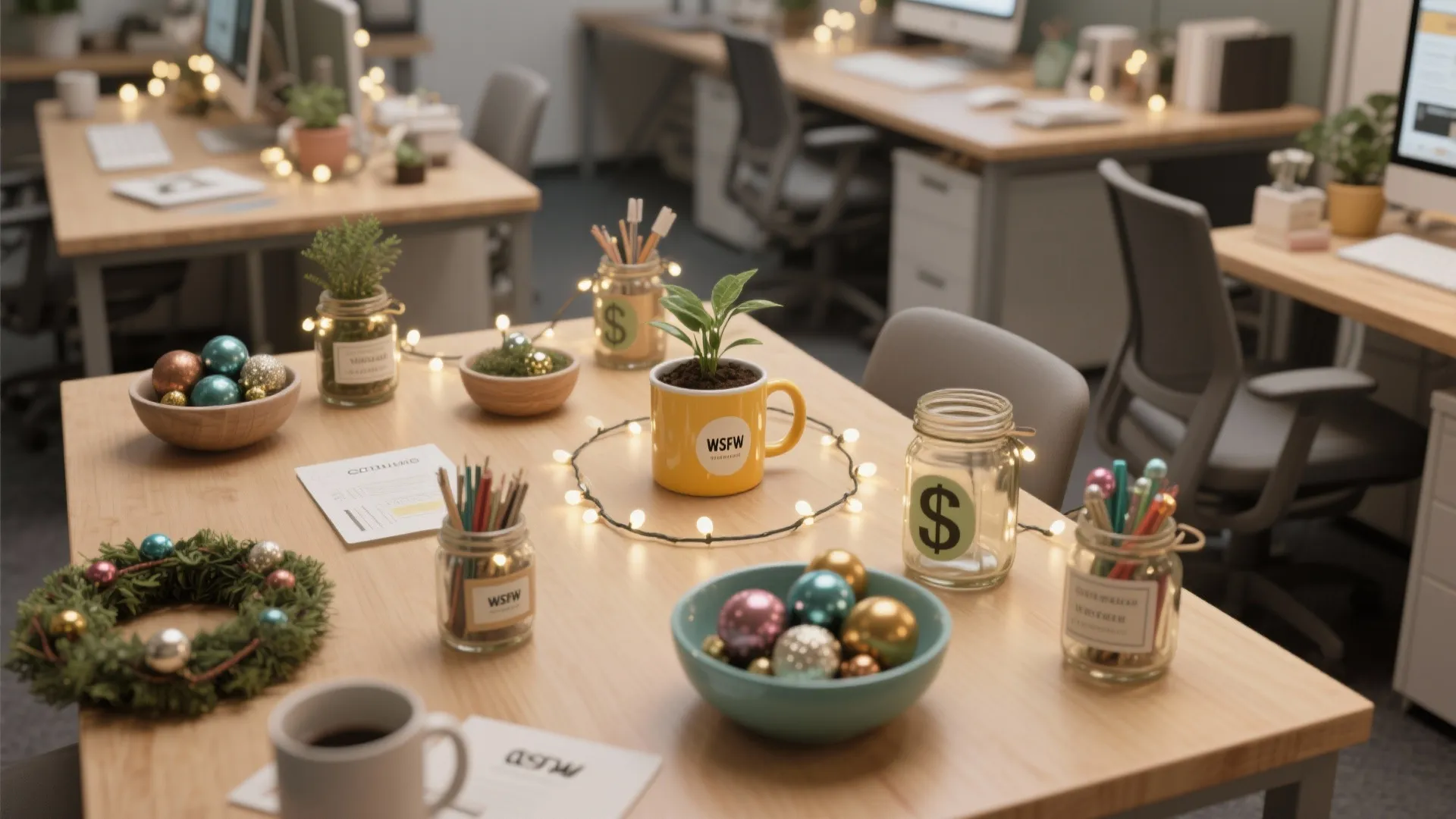 2. Desk-friendly ornaments and personal zones