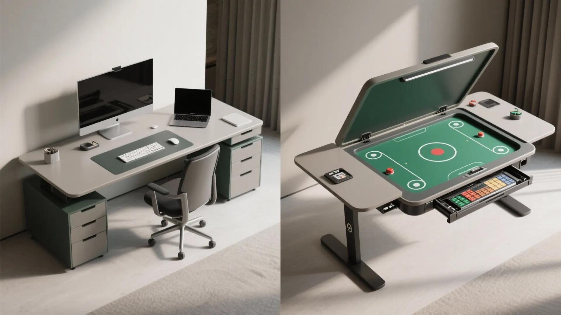4. Convertible desk-to-game table