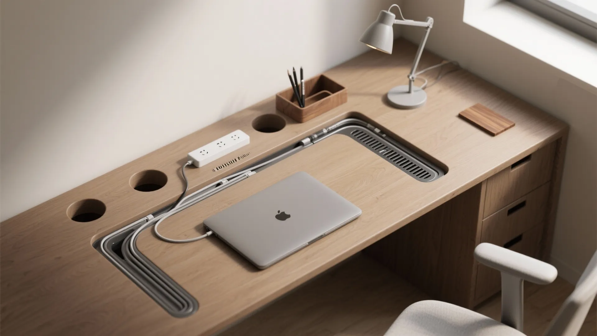 Floor-to-Ceiling Cupboards with a Hidden Desk
