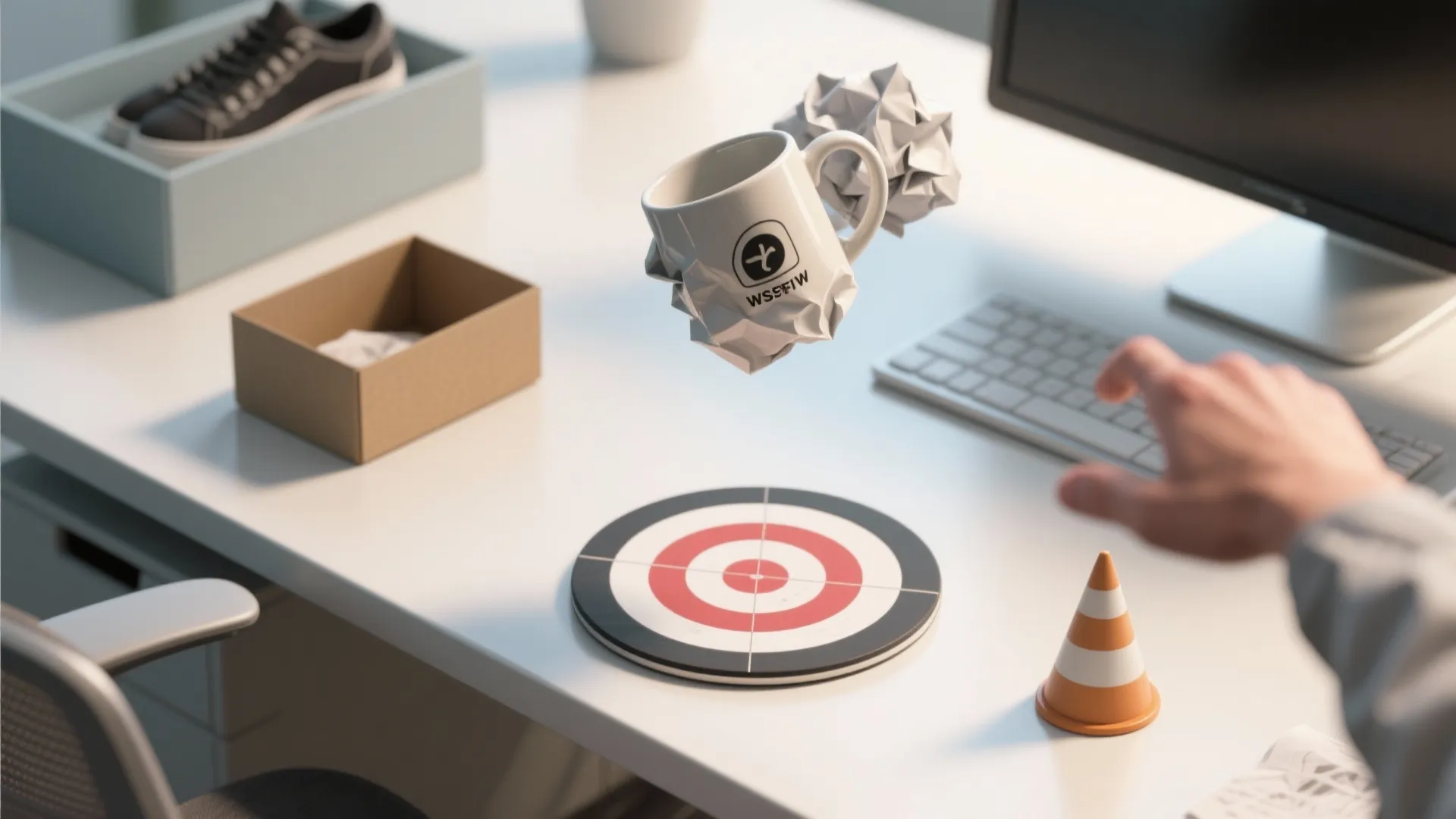 2. Desk Toss & Target Challenge