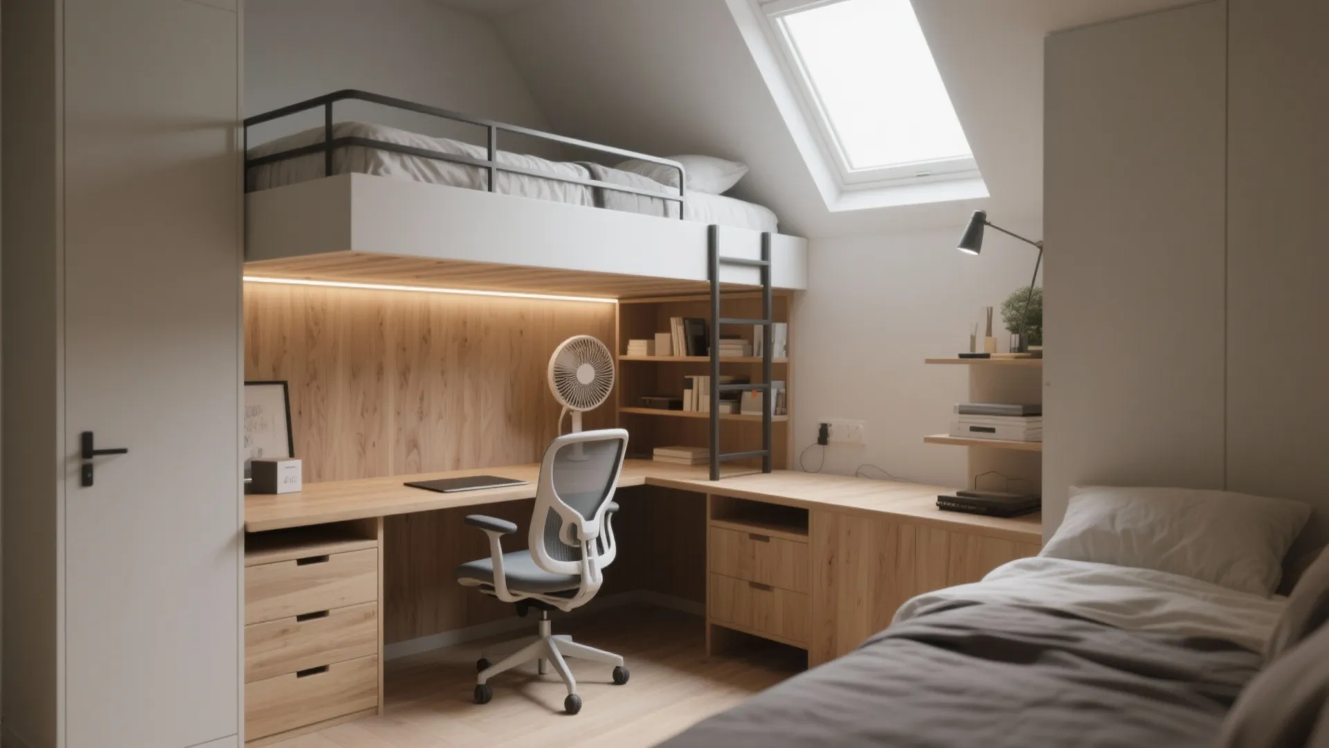 1. Desk-Under Loft: Work and Sleep in One Footprint