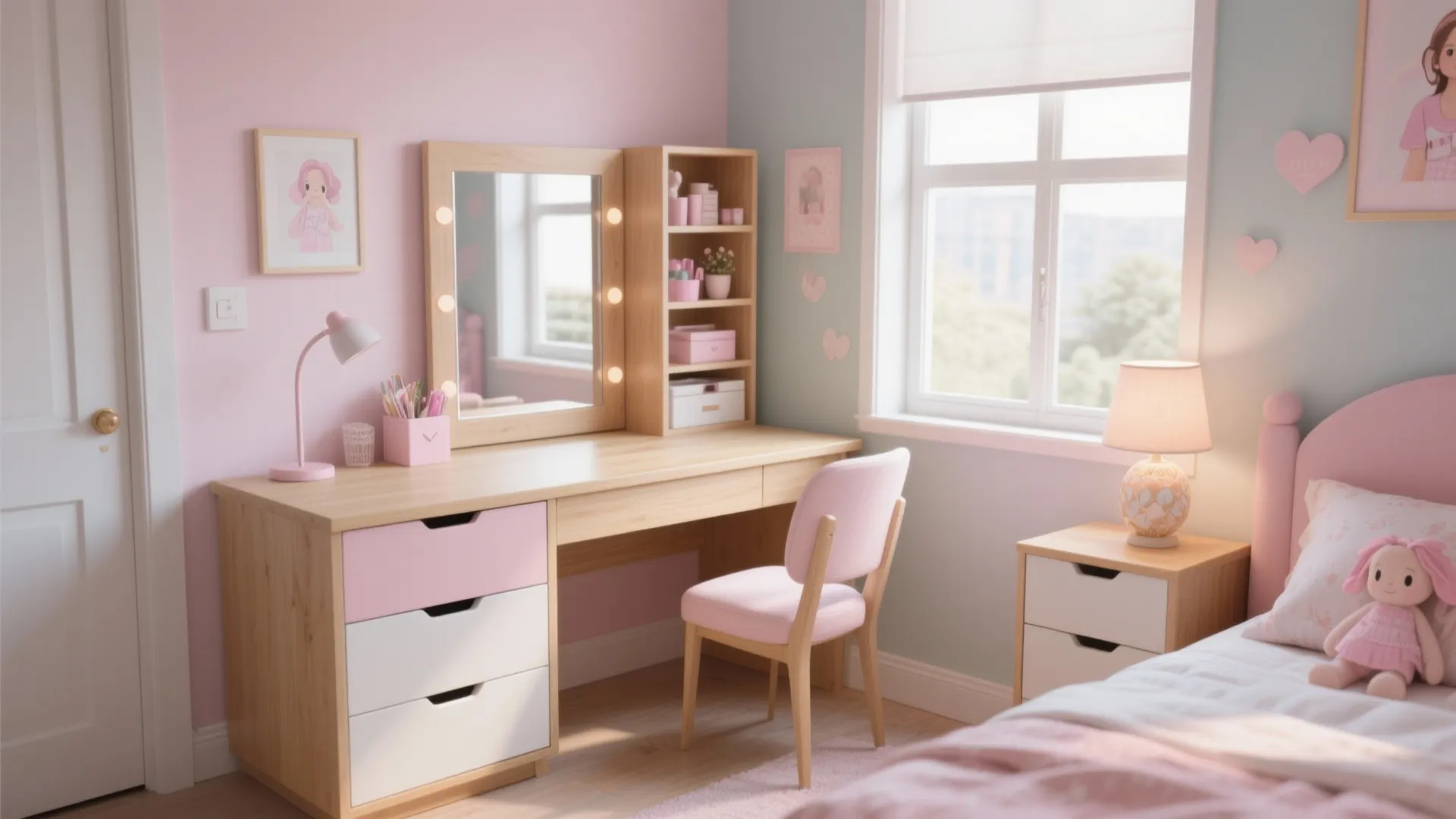 Multi-use Desk and Vanity Combo