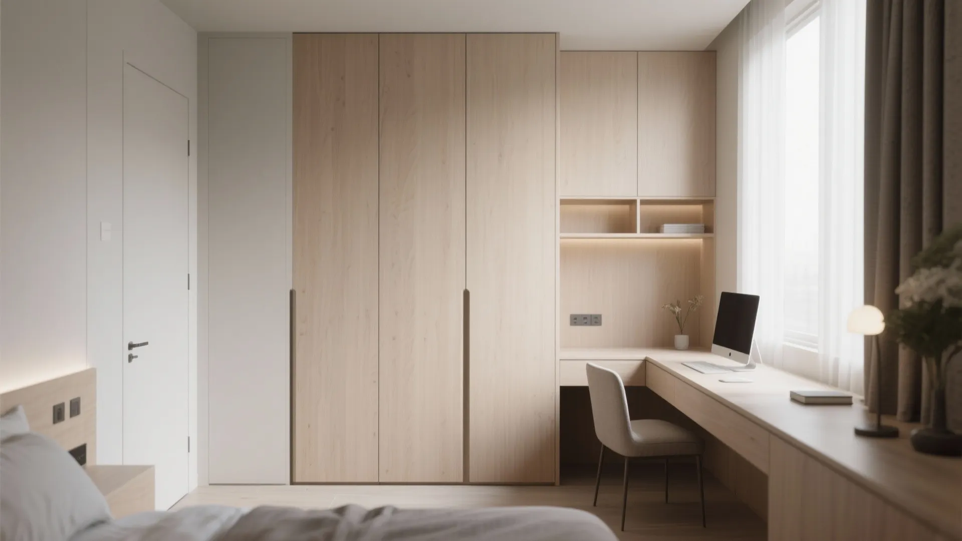 2. Built-In Desk + Wardrobe Combo