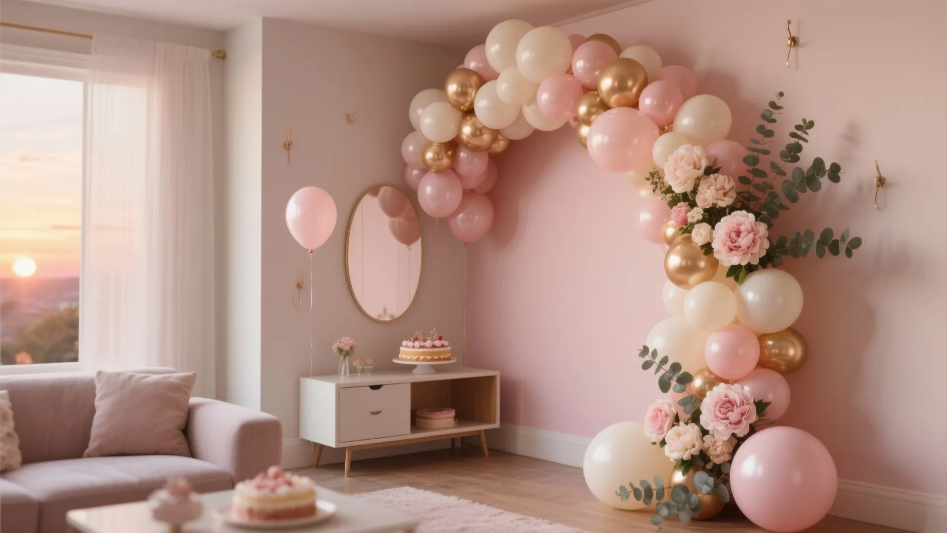Statement Balloon Arch over the Dessert or Photo Nook