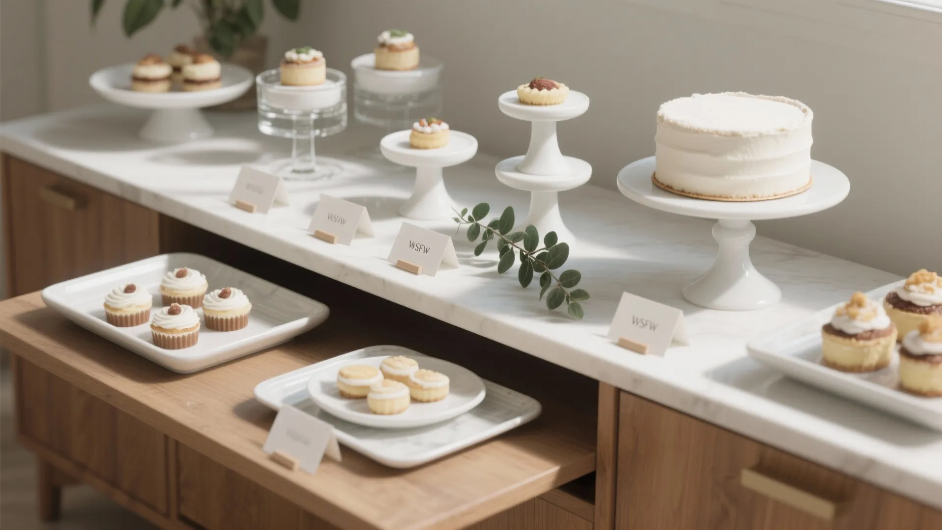 Mini Dessert Bar on Trays and Risers