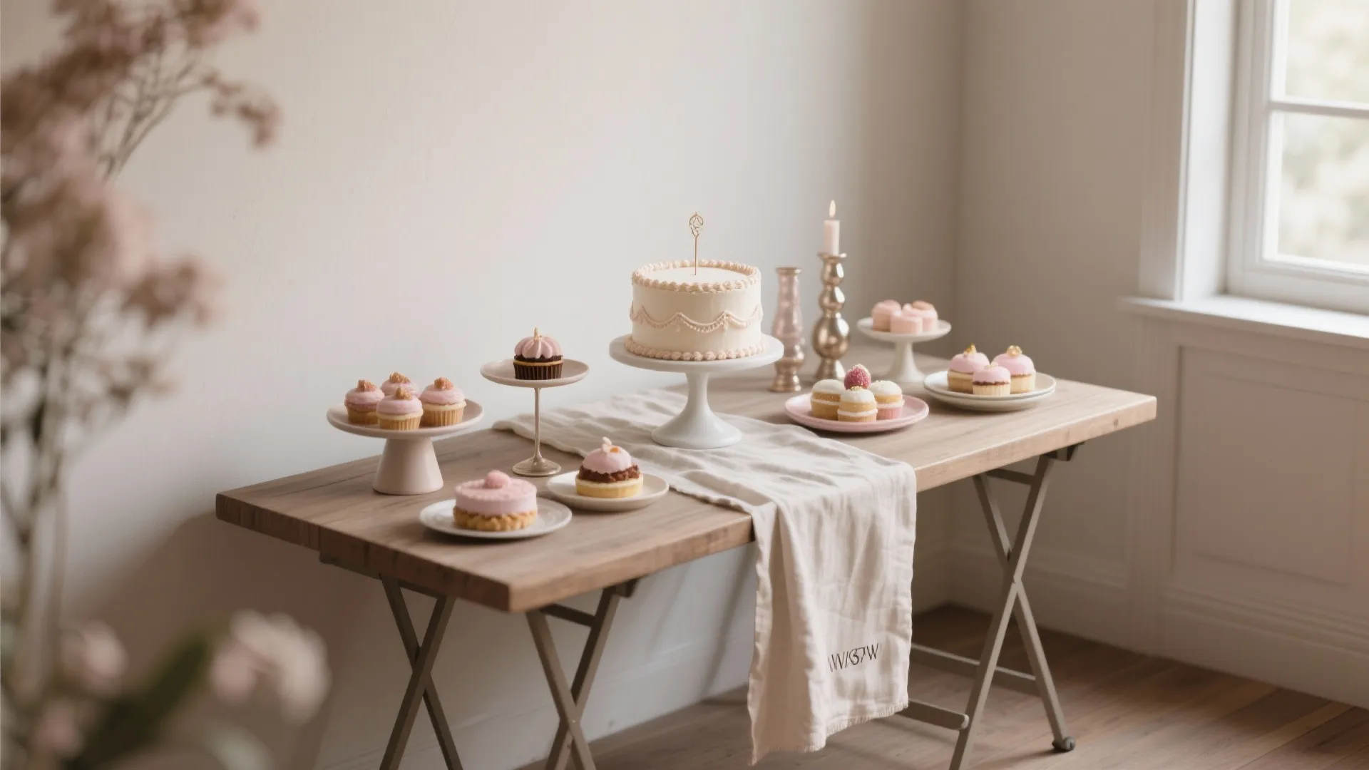 Photo-Ready Dessert Table with Textured Linens