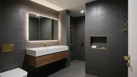 5 Dark Gray Tile Bathroom Design Ideas