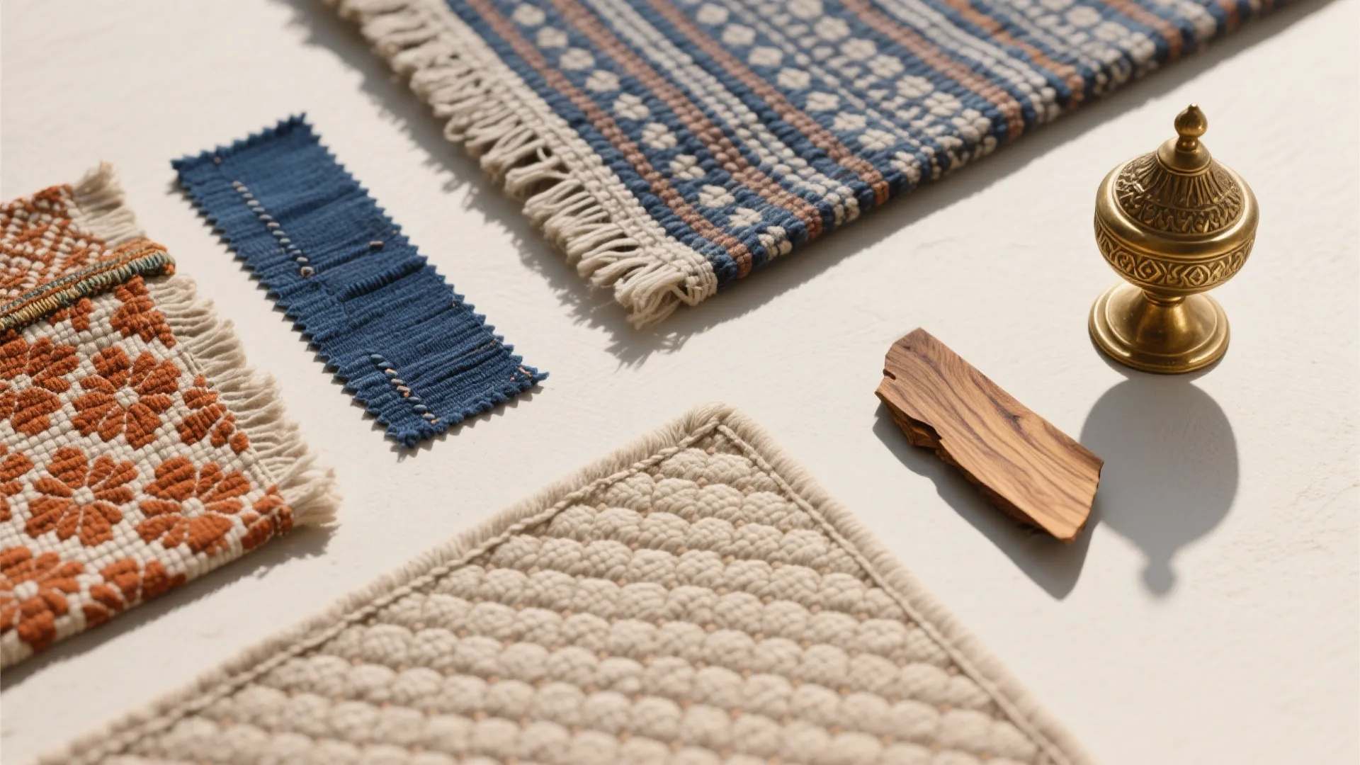 Handcrafted Textiles & Dhurries Ground the Space