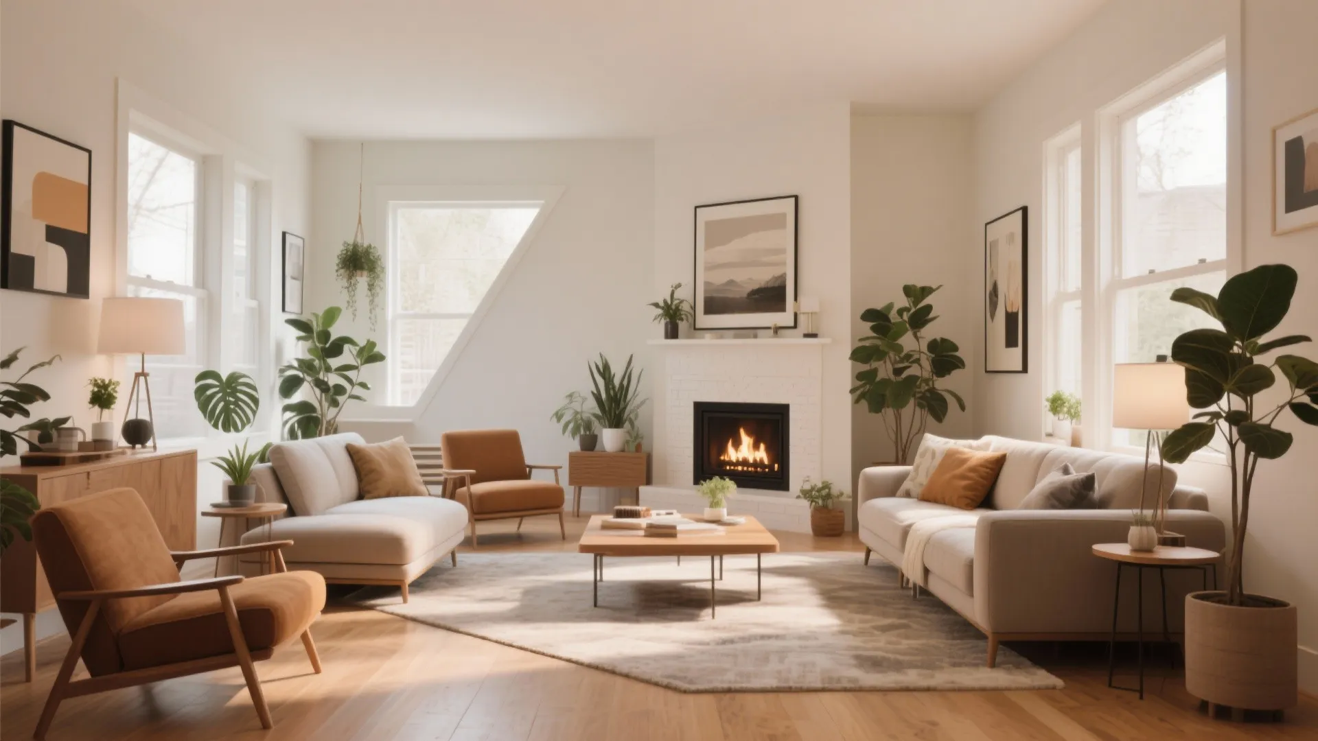 9. Diagonal Furniture Arrangement