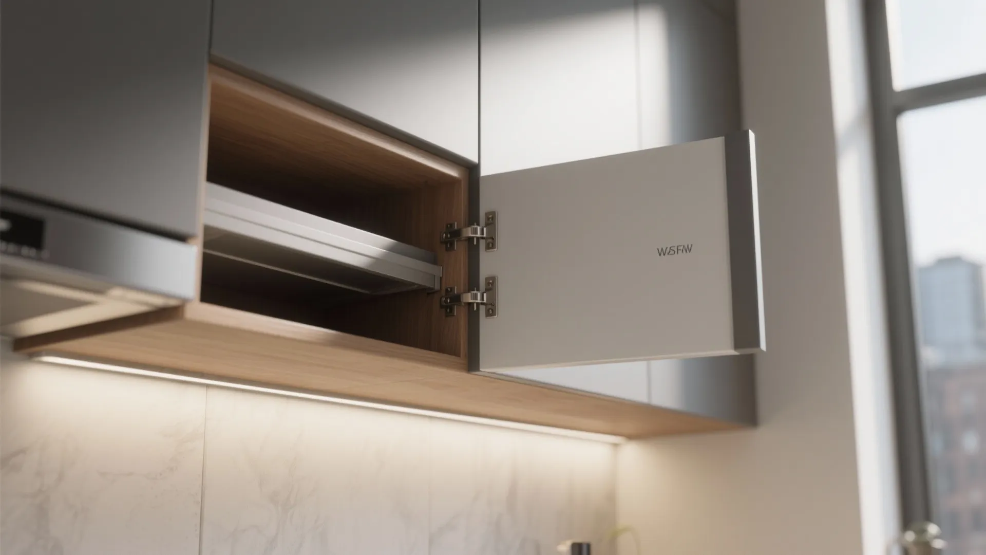 Idea 2: Diagonal corner cabinet (diagonal door)