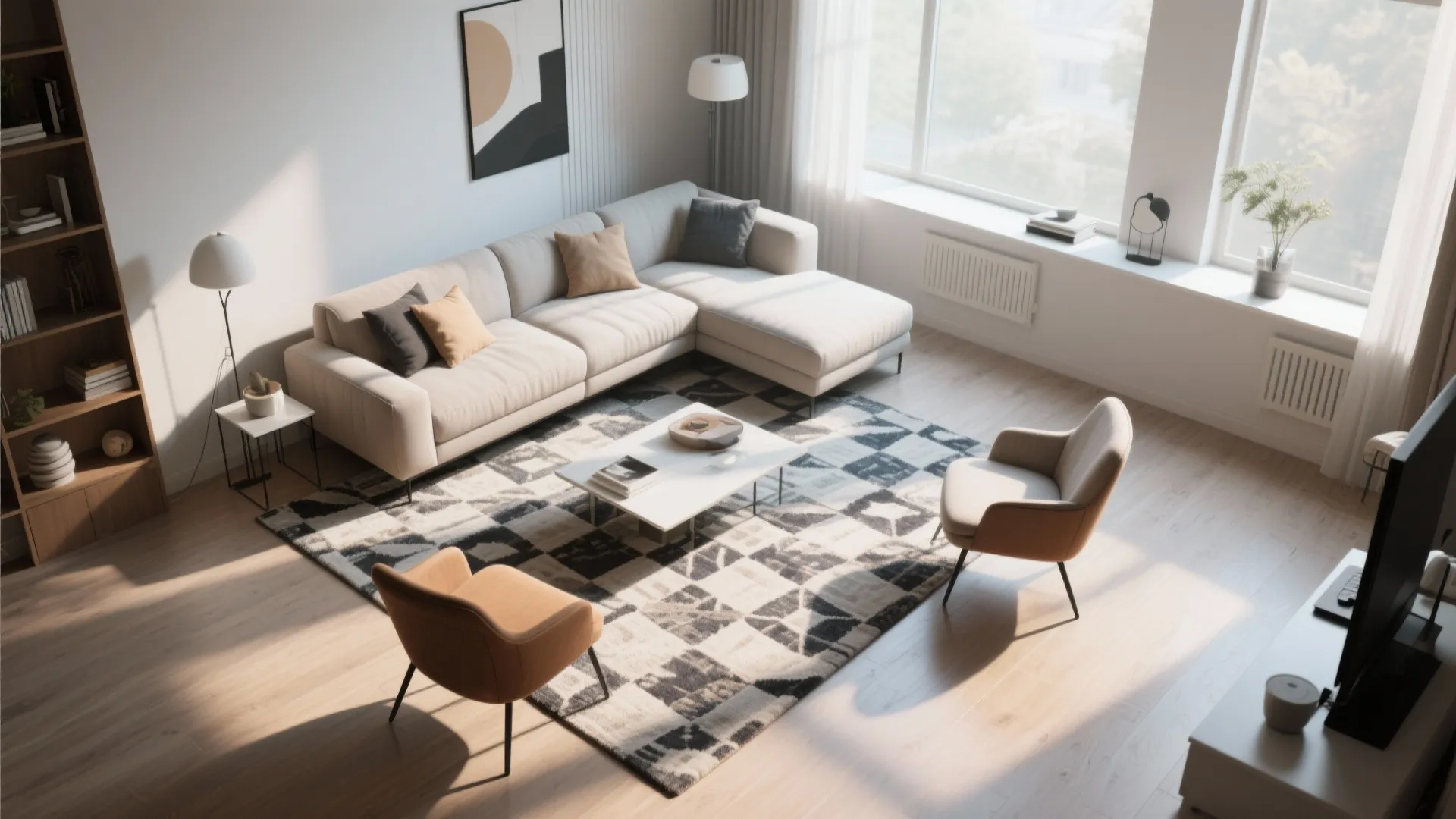 7. Diagonal Furniture Placement