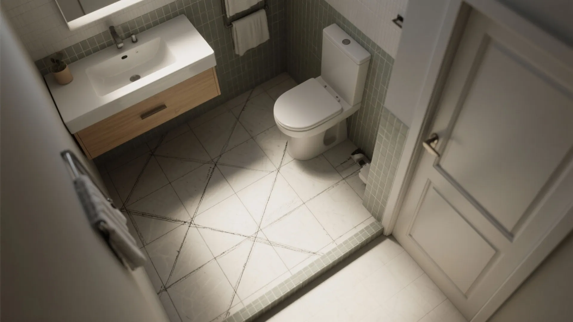 5. Diagonal Lay to Widen the Room