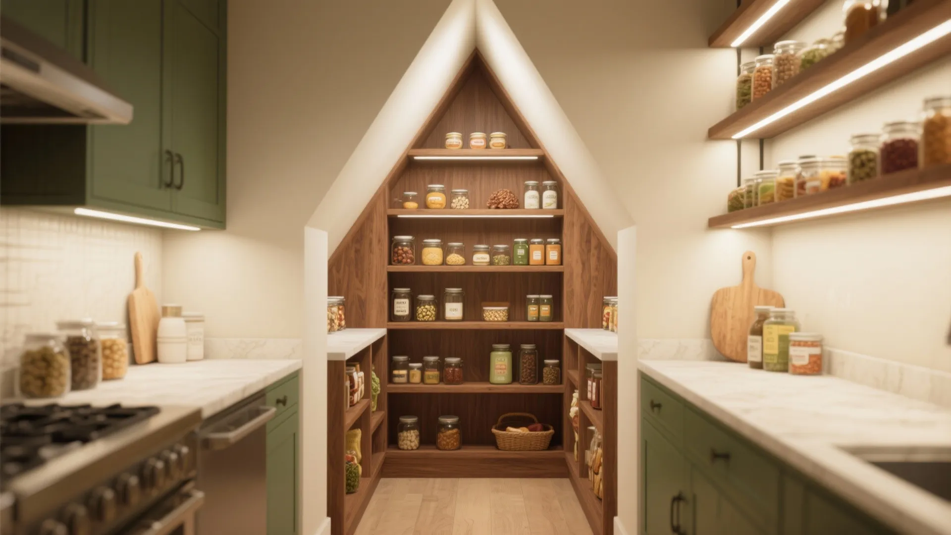 3. Diagonal corner cabinet (walk-in corner)