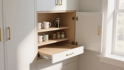 Smart Kitchen Cabinet Storage with Open Shelving