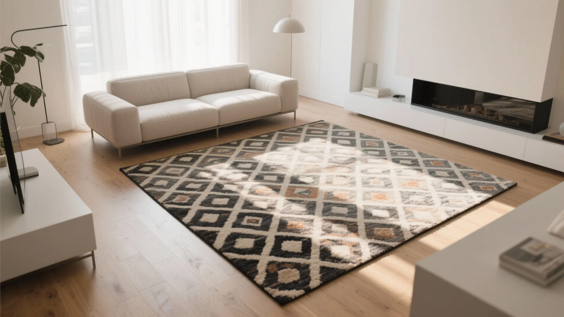 5. Diagonal Rug Placement