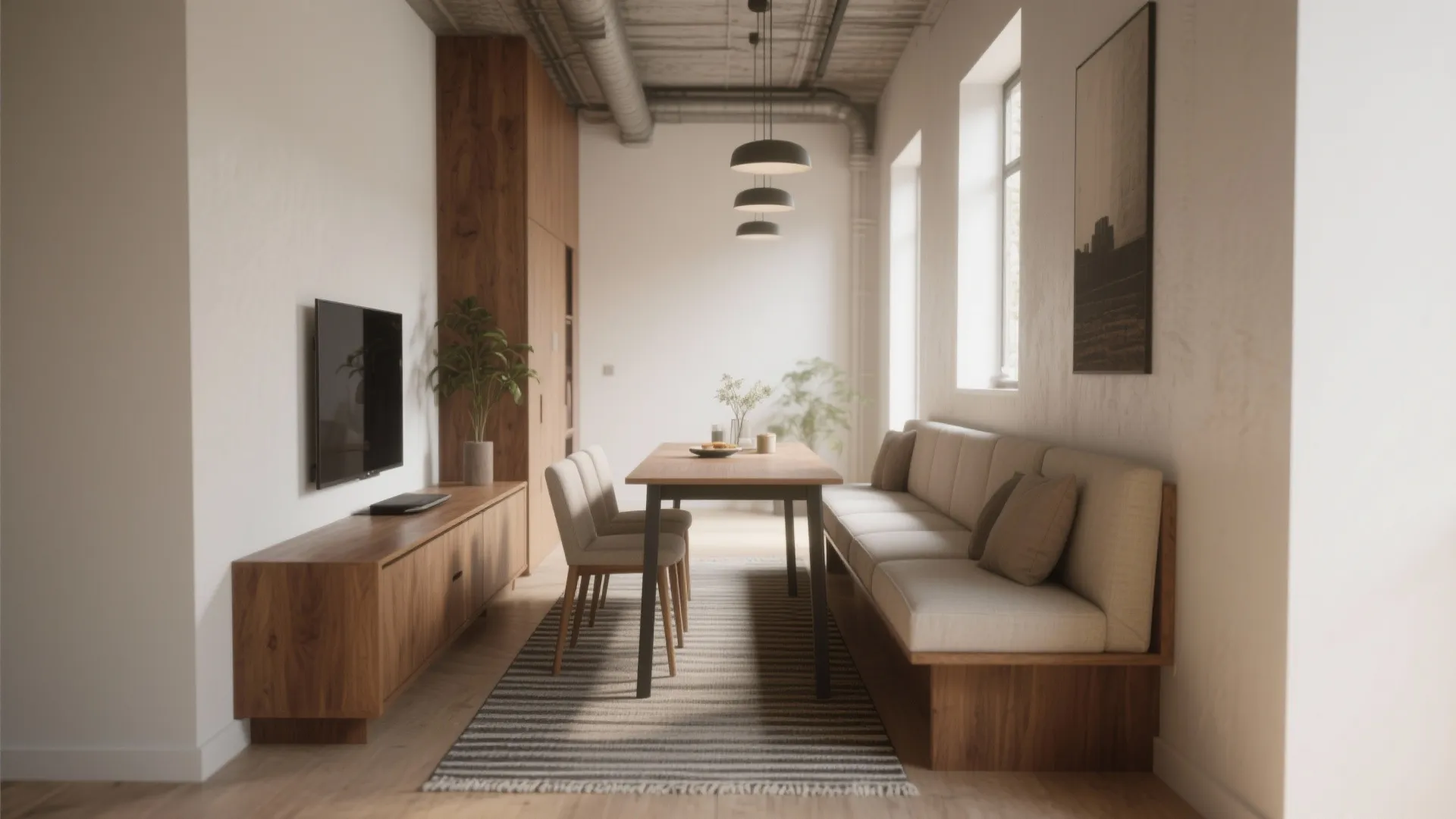 Diagonal placement and slim sideboards