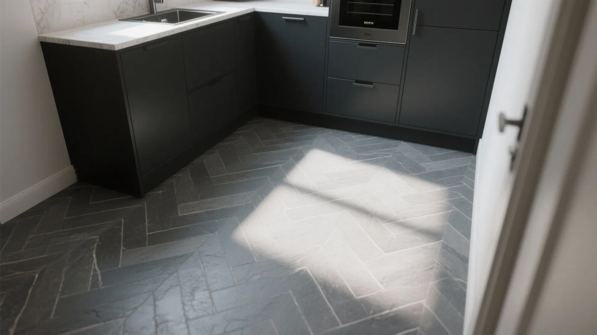 5. Patterned Flooring or Large-Scale Tile