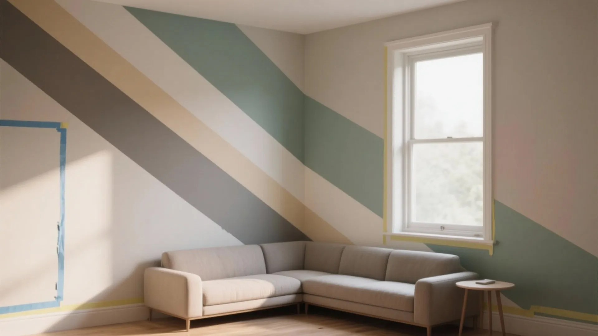 Diagonal Color-Block Stripes