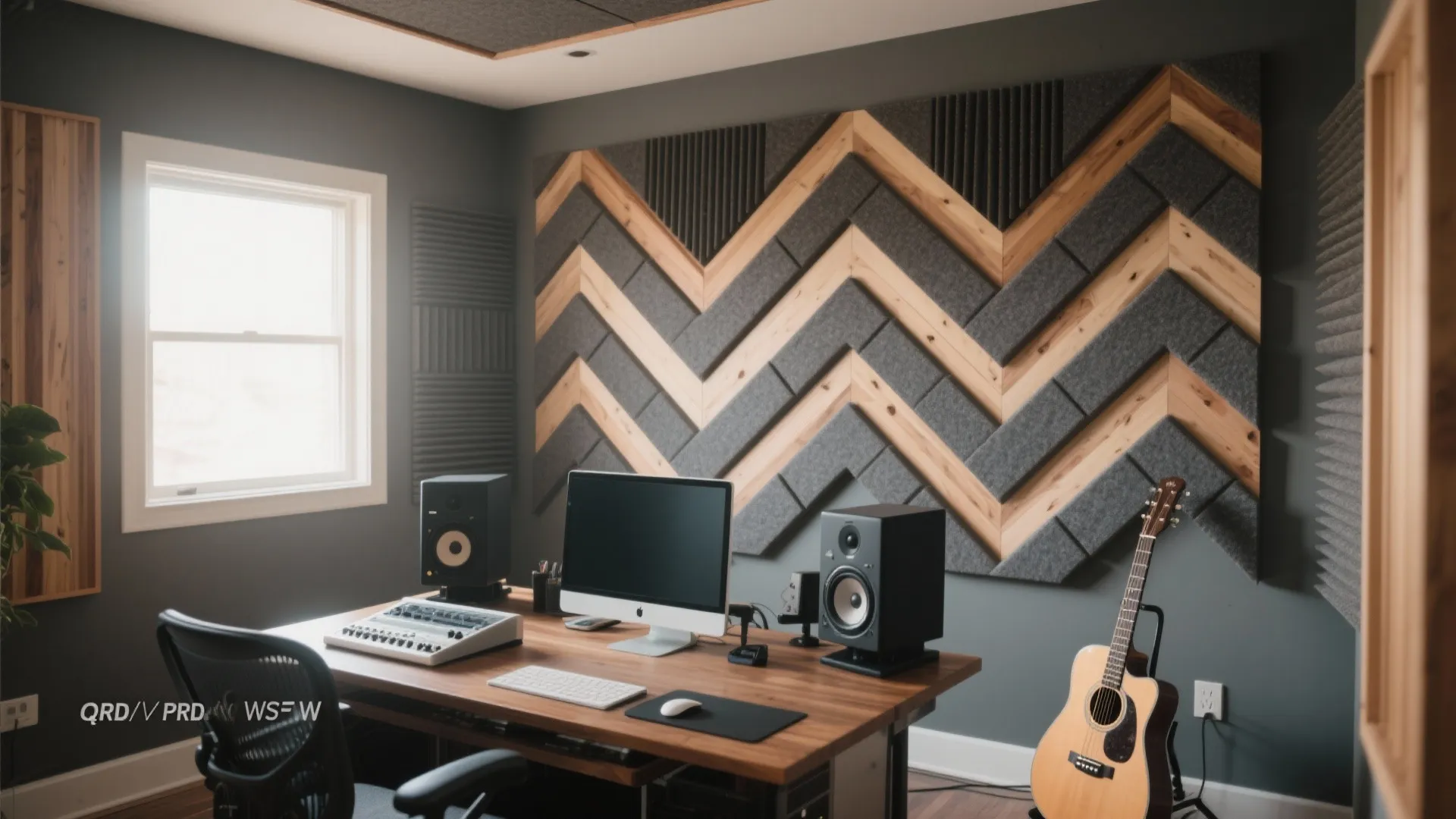 Geometric diffuser art wall