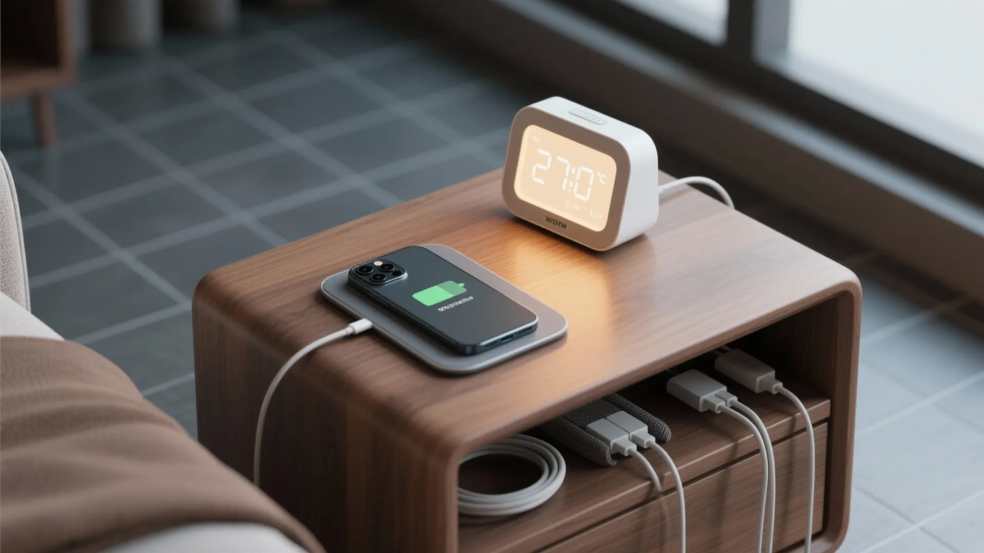 5) Smart digital clock with dimmable display (and hidden extras)