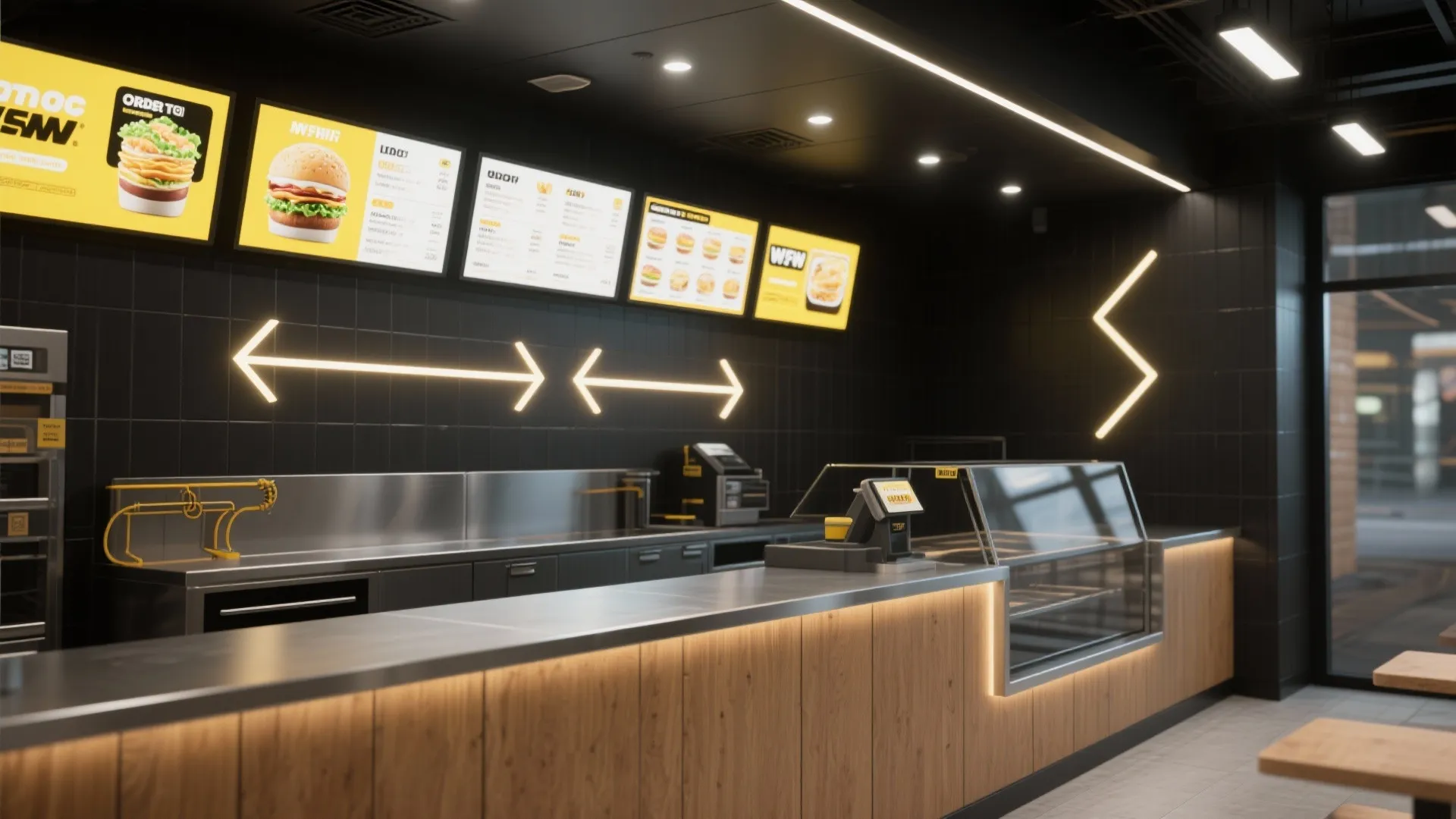 Integrated Digital Menu Wall and Wayfinding