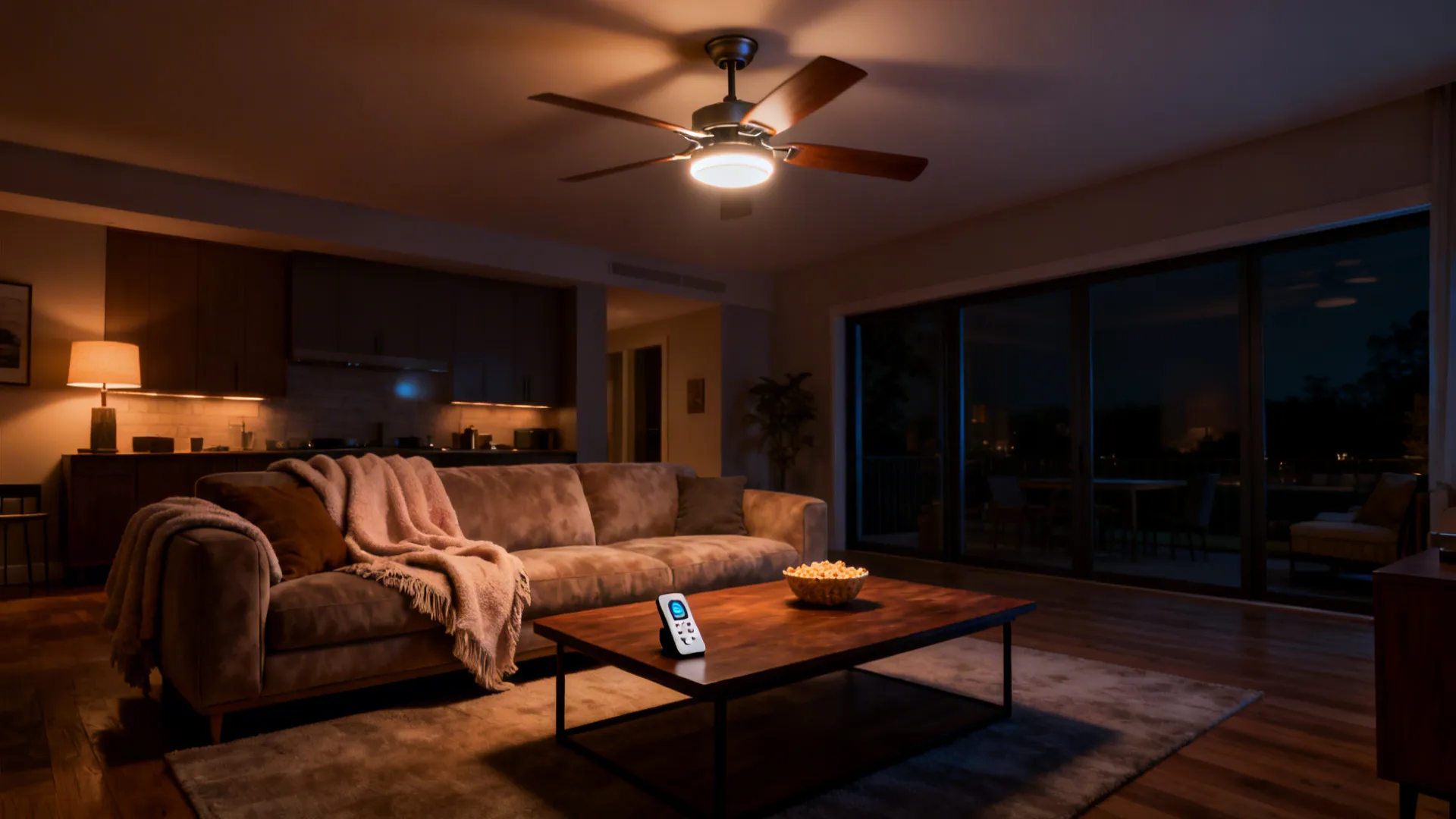 2. Dual-function fan with dimmable light