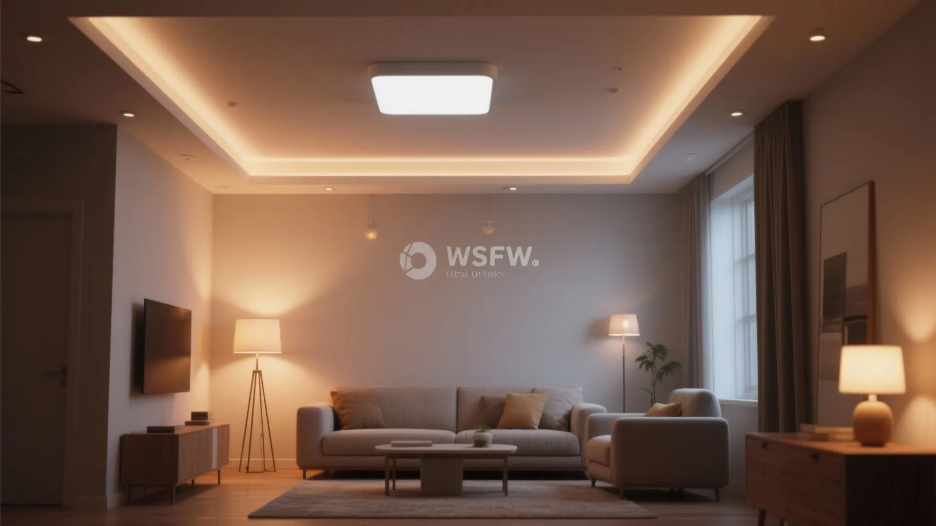 1. Layered lighting with dimmable overhead