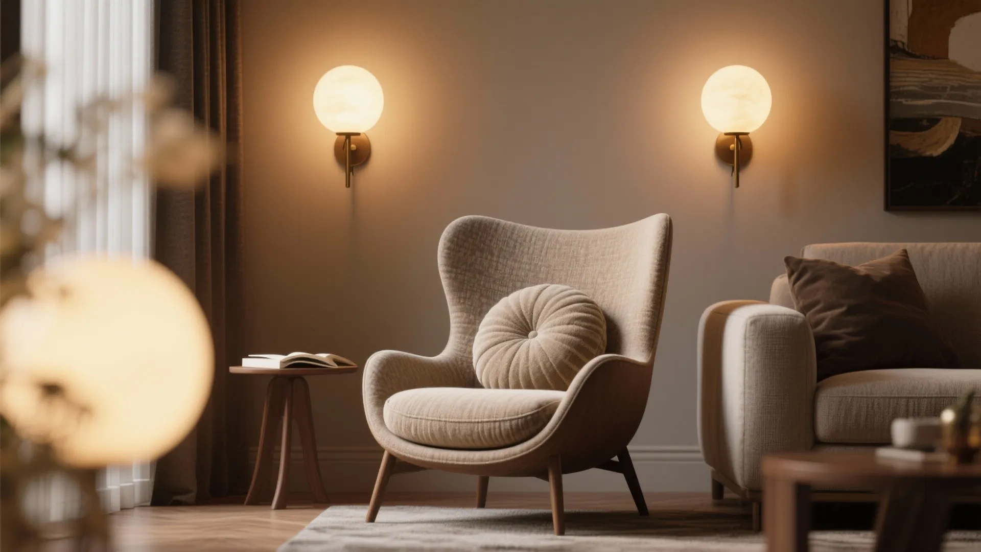 2. Artful round dimmable sconces