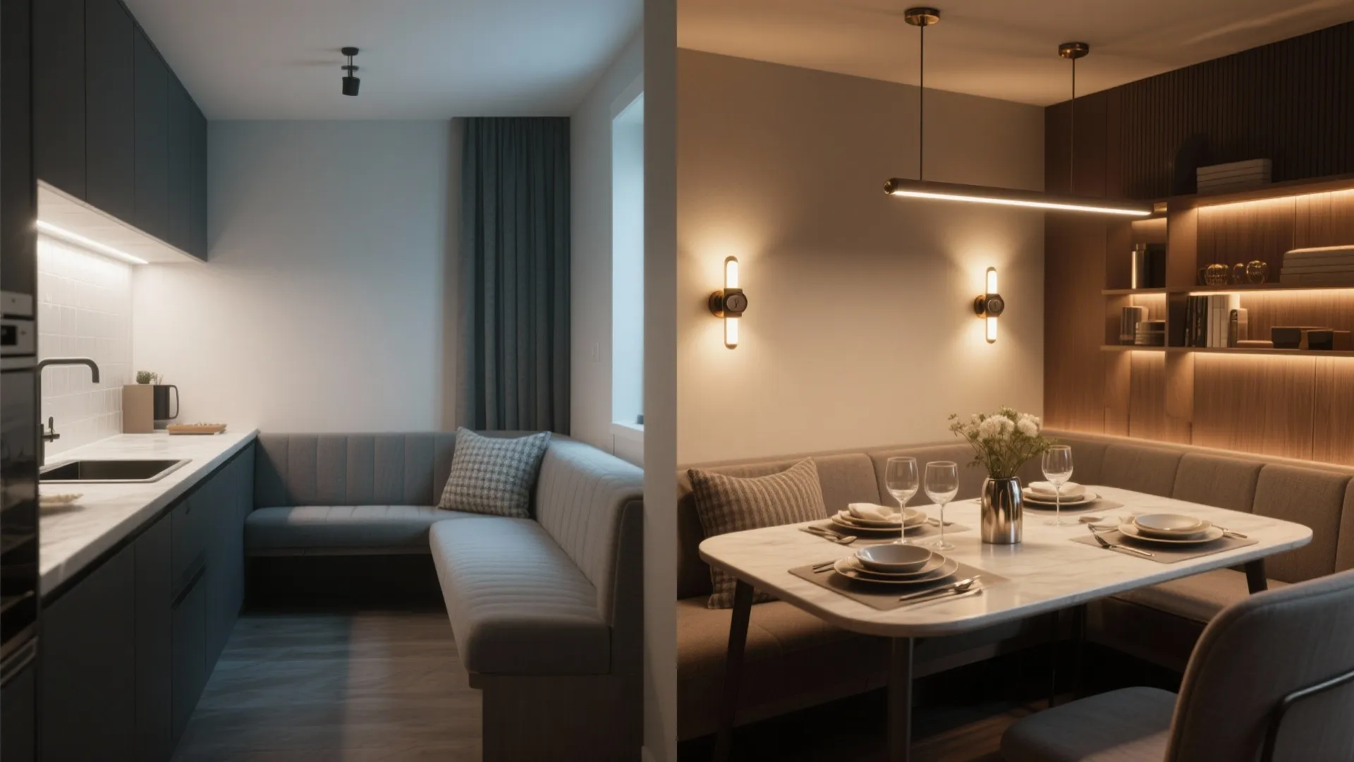 4. Dimmable sconces with integrated on-off dimmer