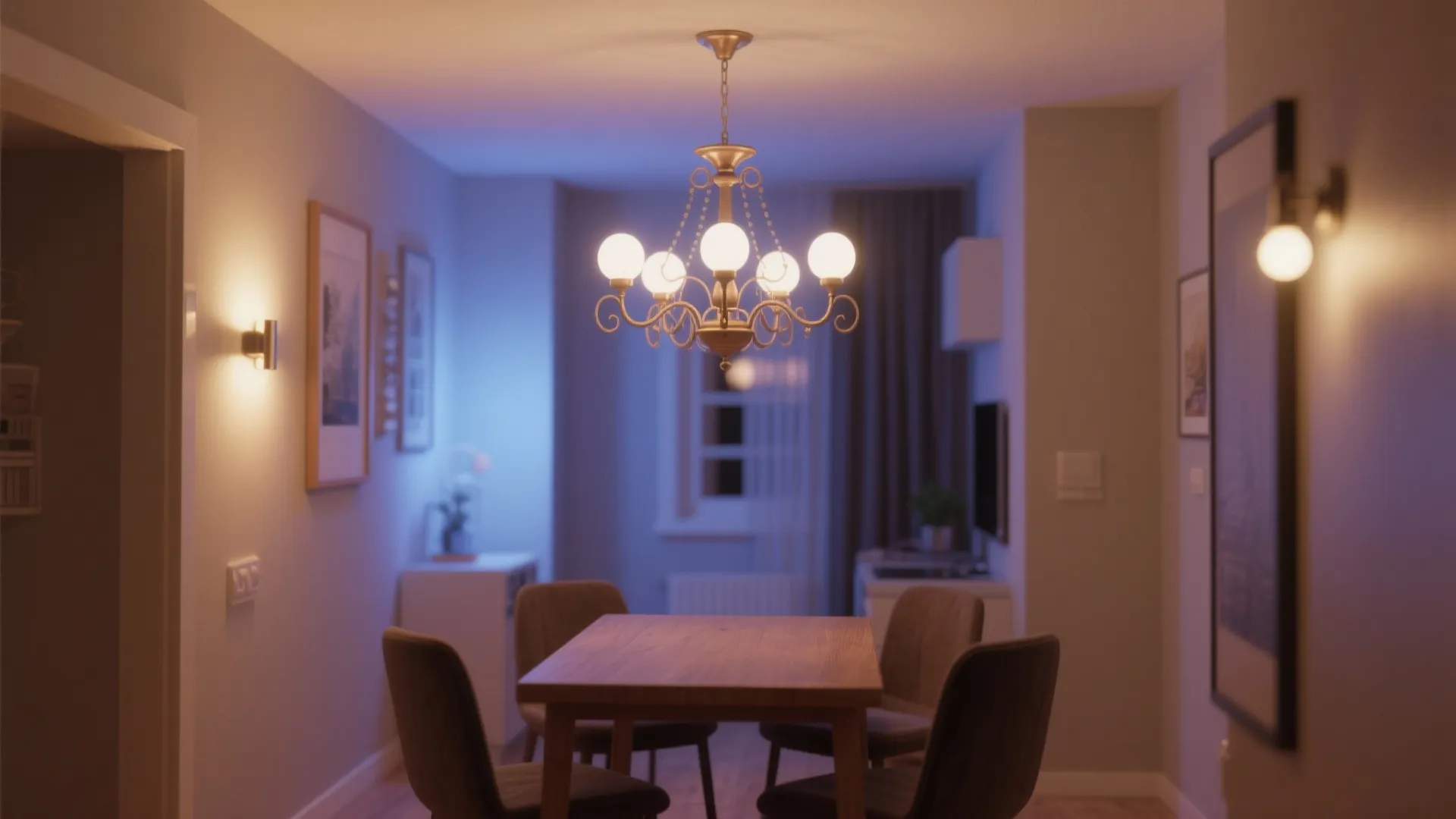 4. Dimmer-ready chandelier for layered ambiance