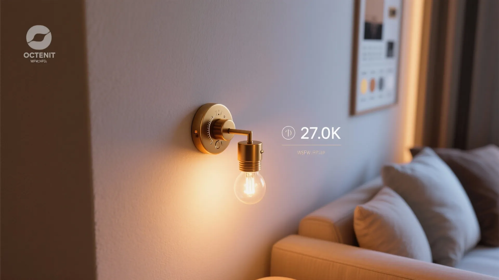 3. Brass Sconce with Integrated Dimmer