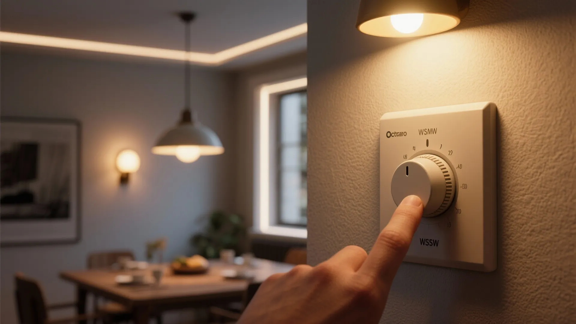5. Layered lighting and dimmers for mood control
