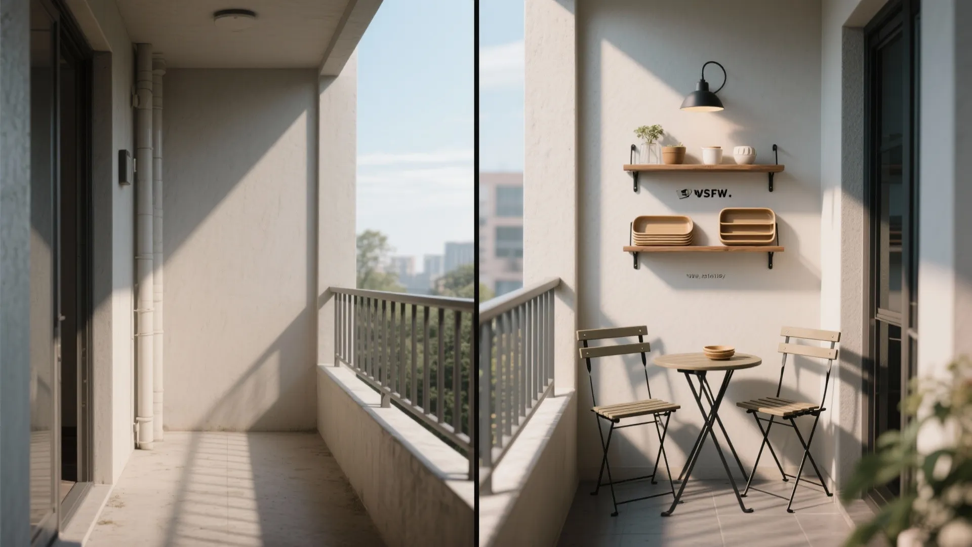 4) Compact Dining Niche with Folding Chairs