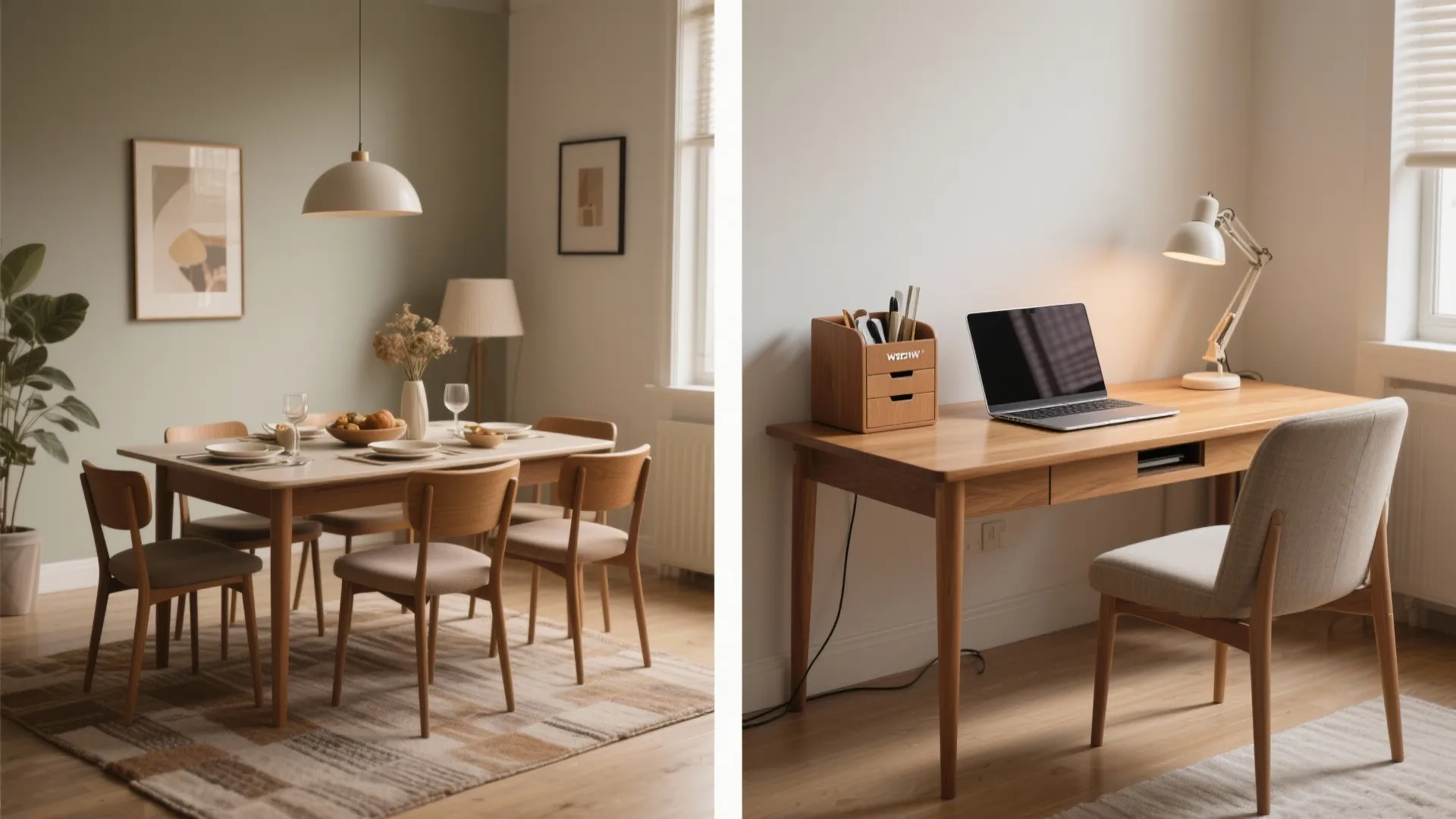 5. Shared Zone: Desk and Dining Combo