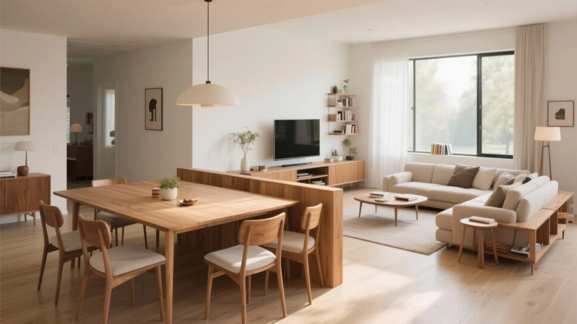 4. Dining Table as Room Divider