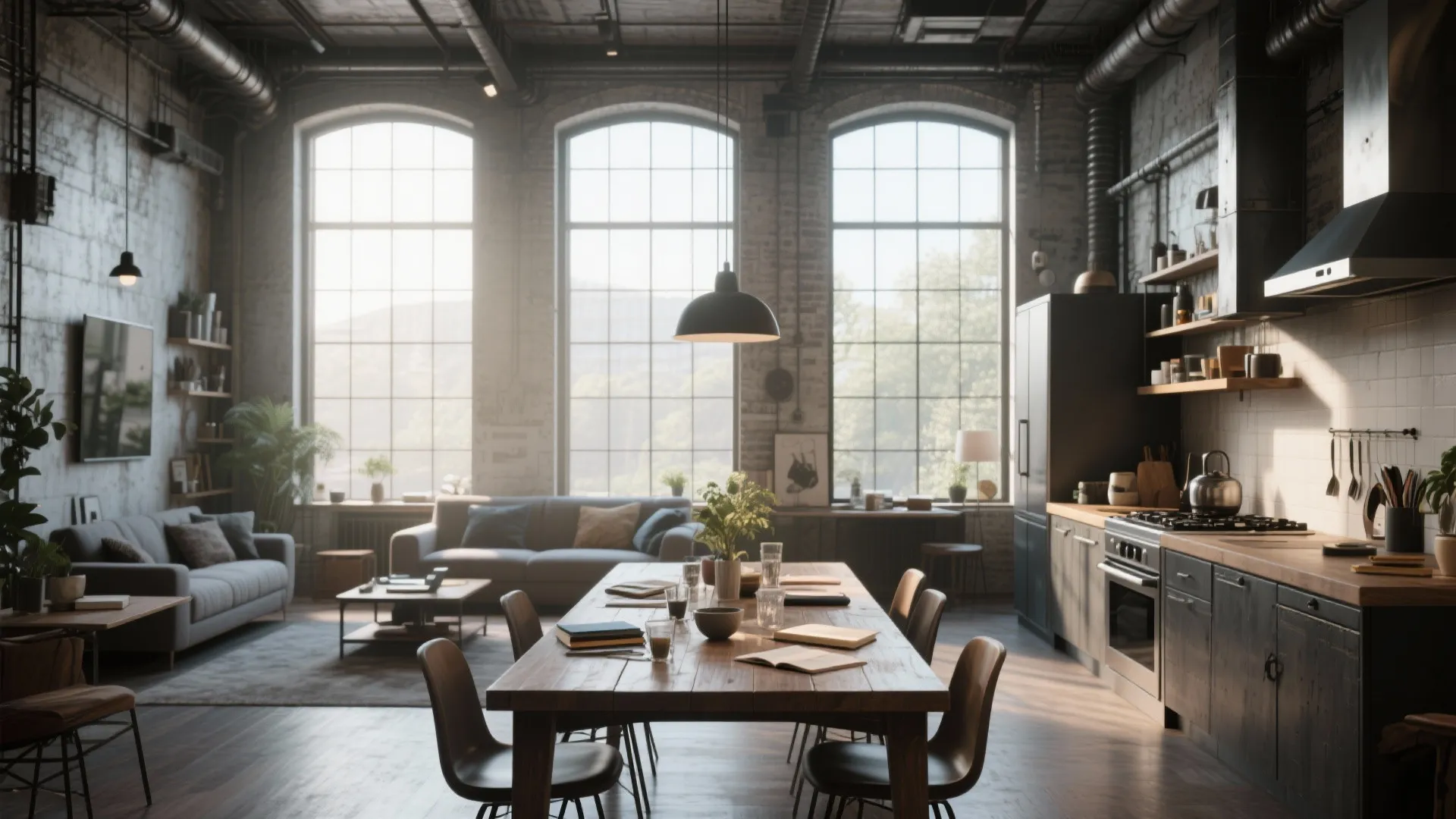 5. Dining Table as a Room Divider