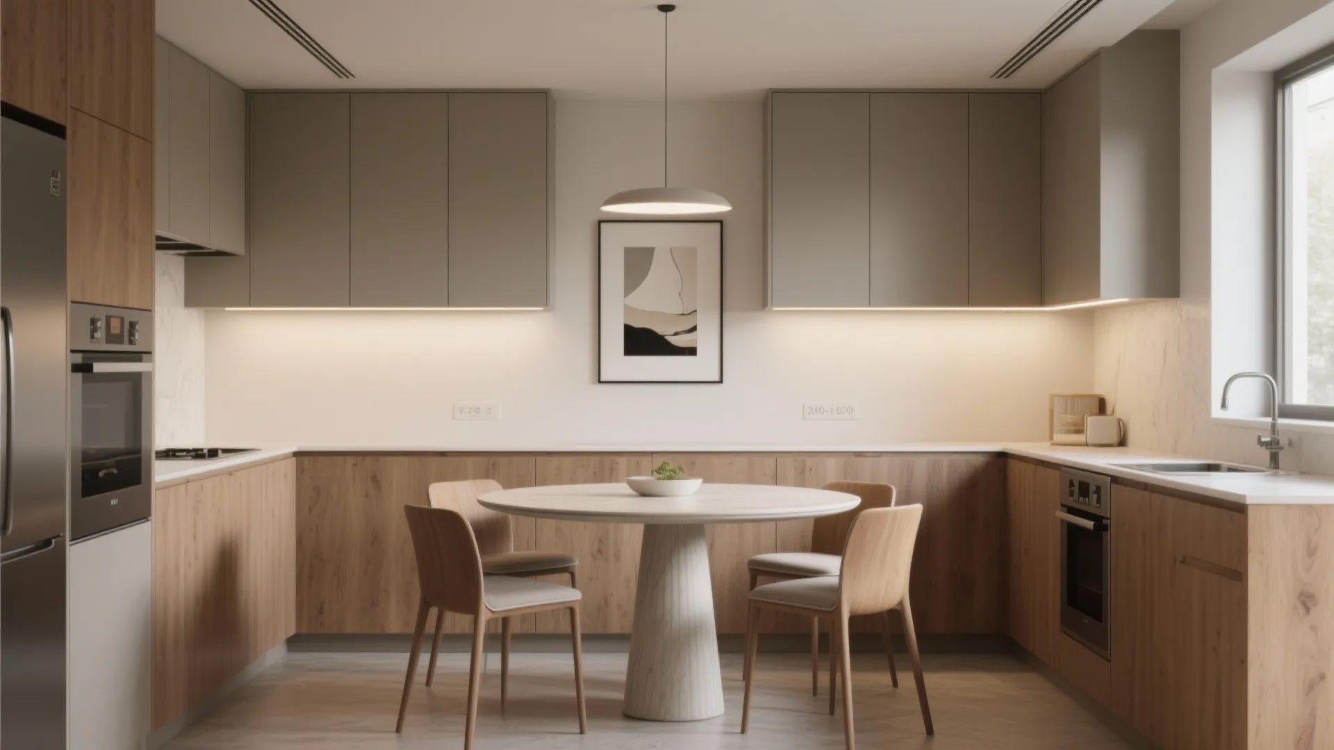 Minimalist storage with a dining-led focal wall