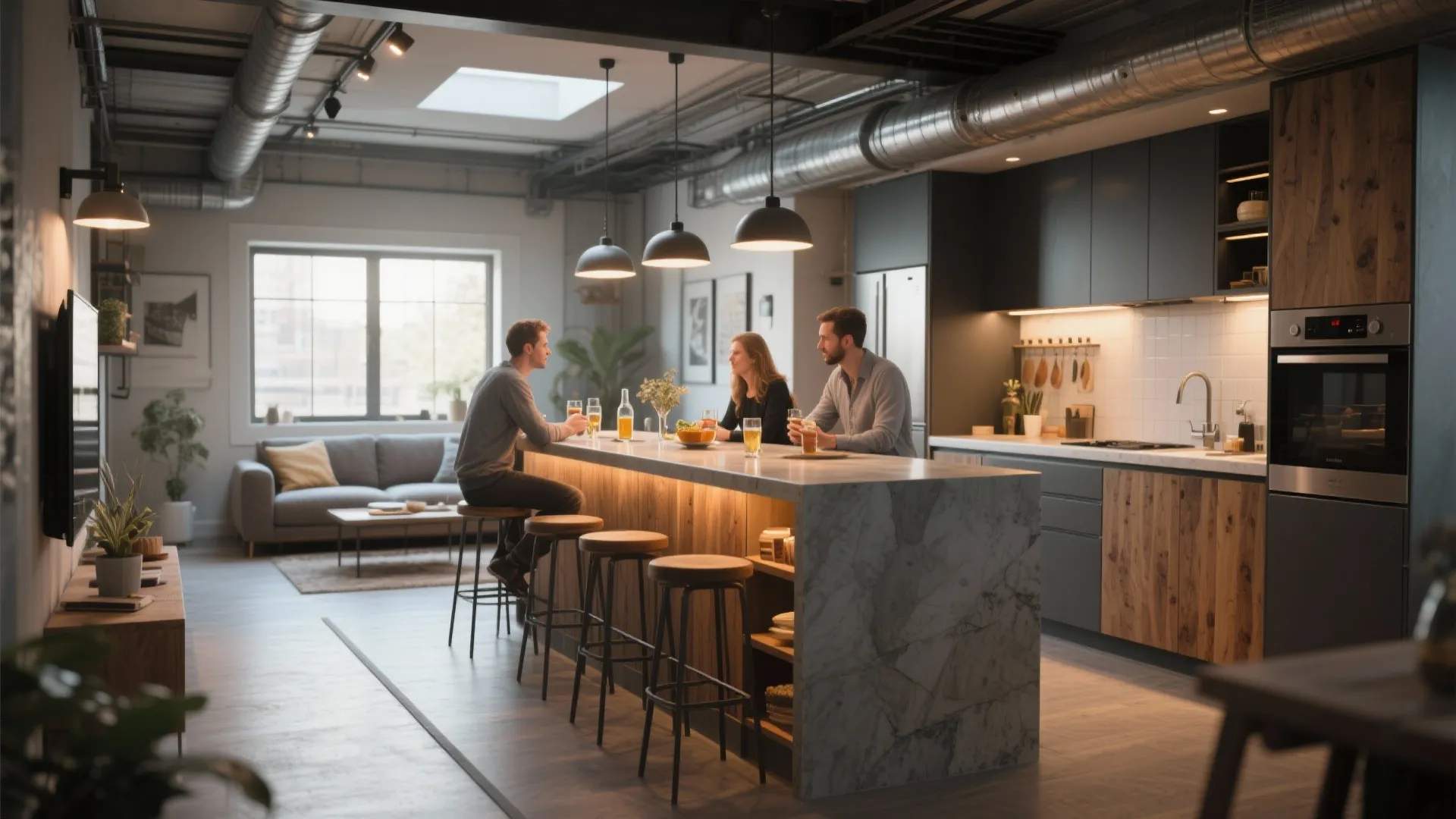 5. Dining Island as Sofa Divider